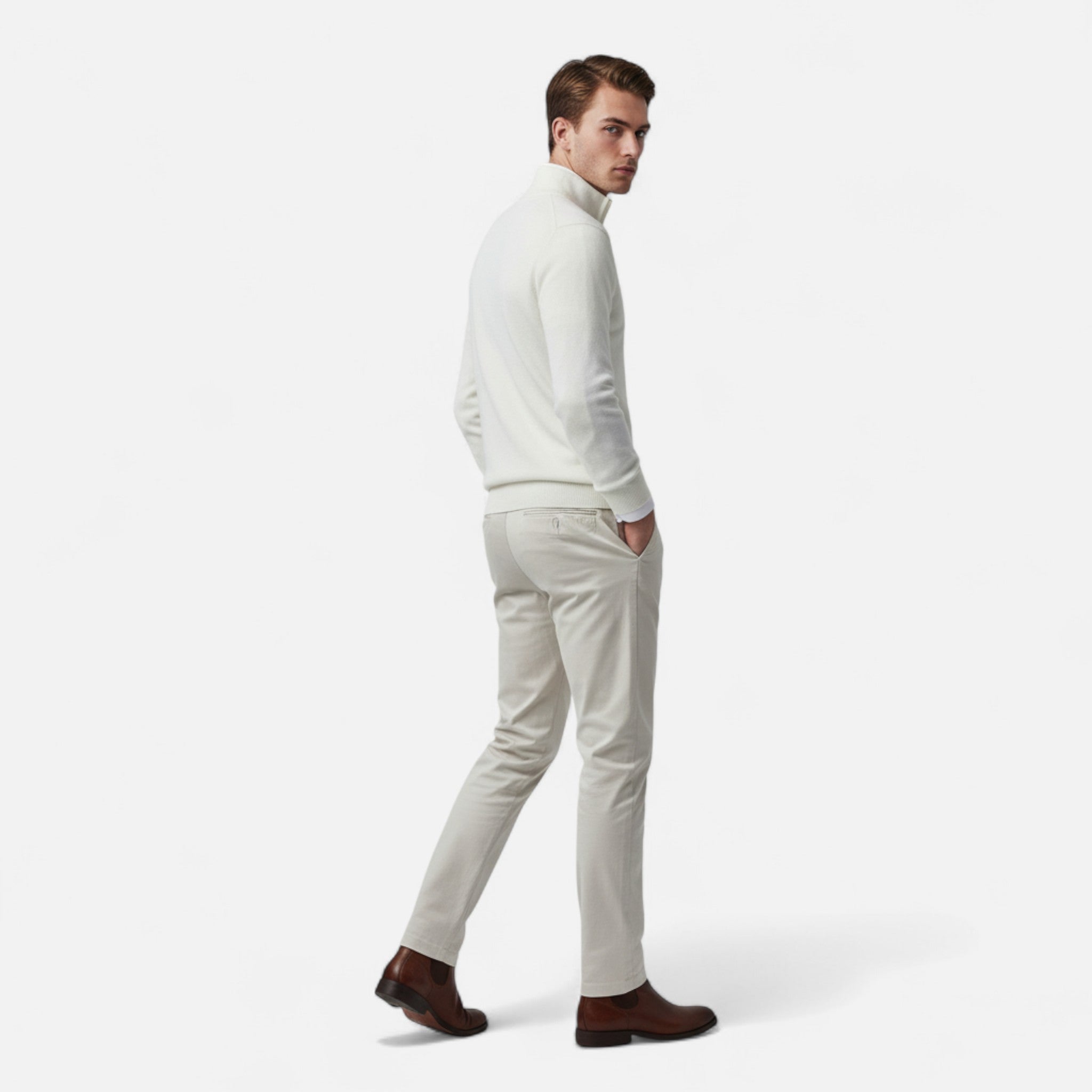 Veroux Mode | Men’s Sweater – Slim-Fit Quarter-Zip Elegance