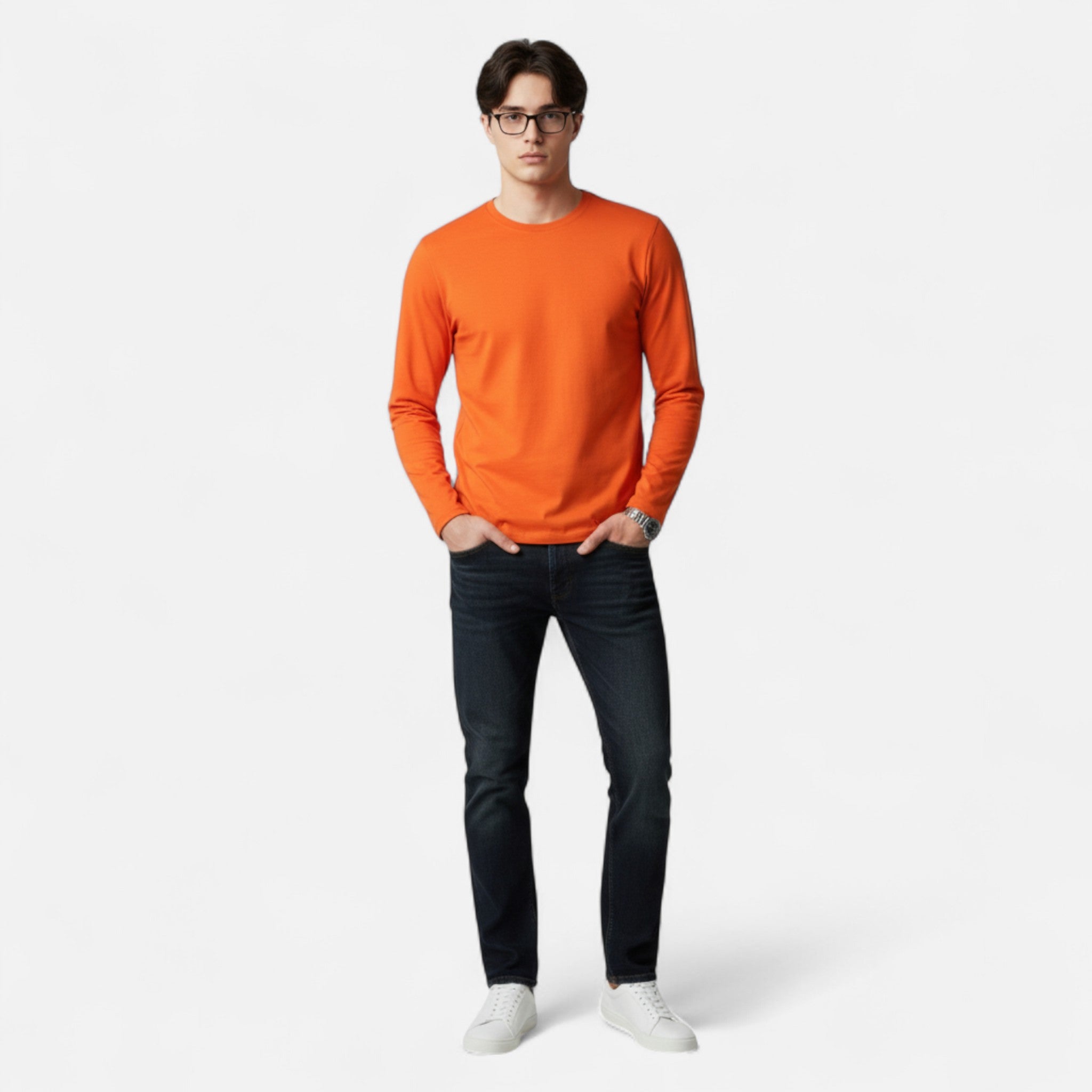 Veroux Mode | Men’s Long-Sleeve Cotton Tee