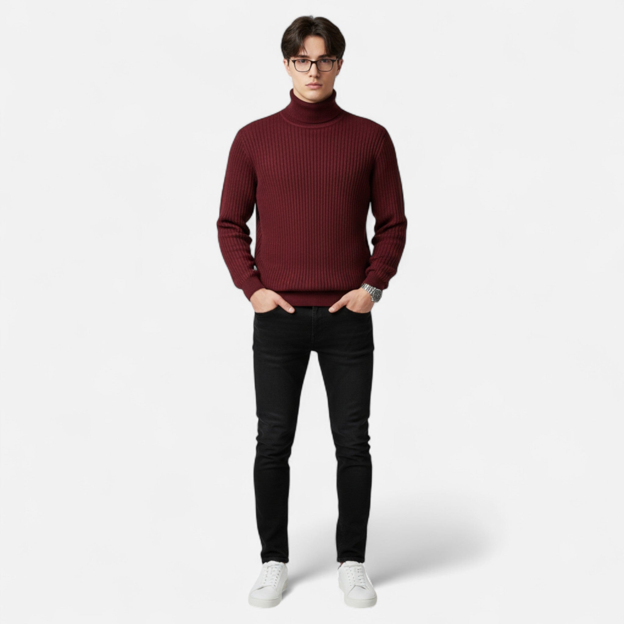 Veroux Mode | Men’s Knitted Wool Turtleneck Sweater