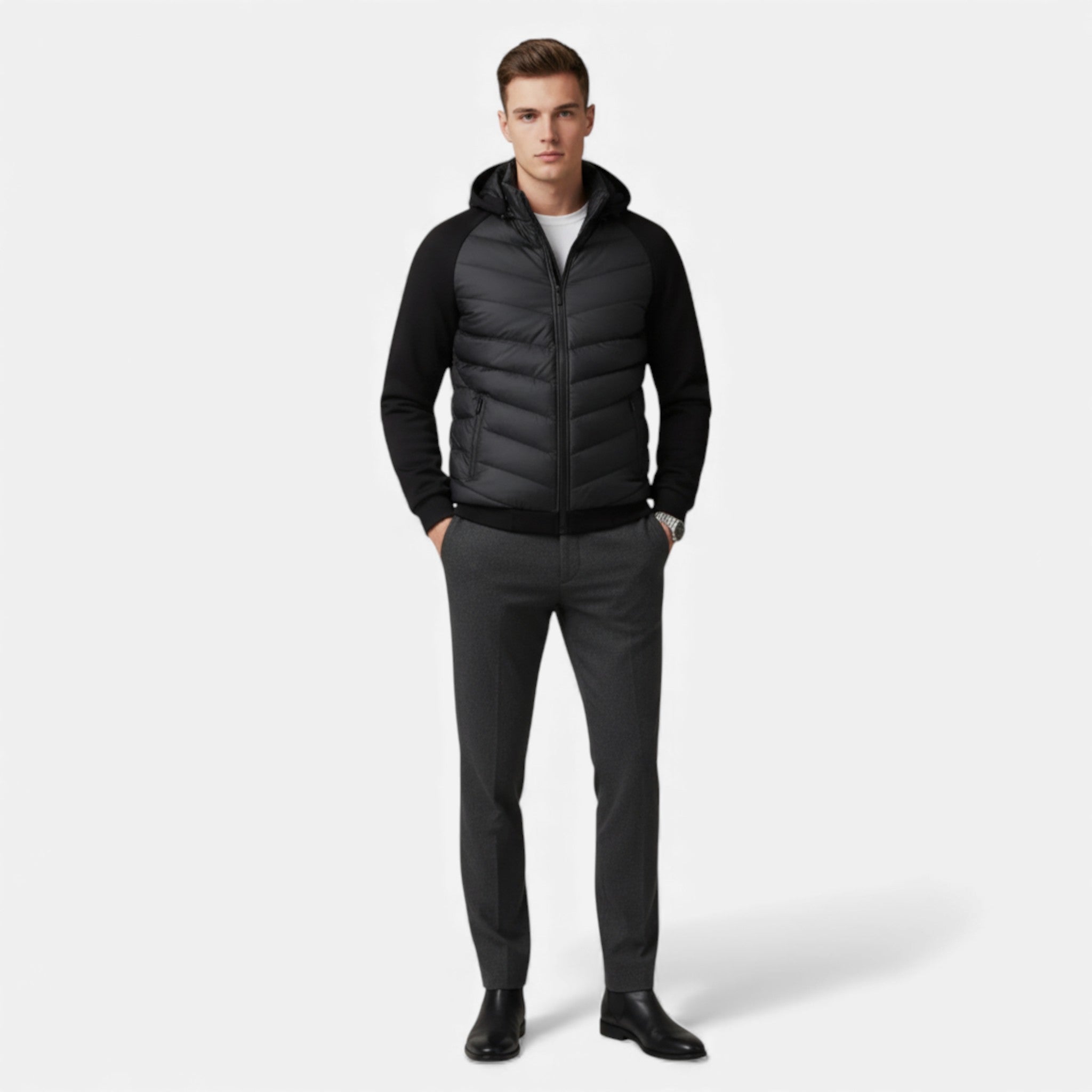 Veroux Mode | Men’s Hooded Puffer Jacket – Harry Edition