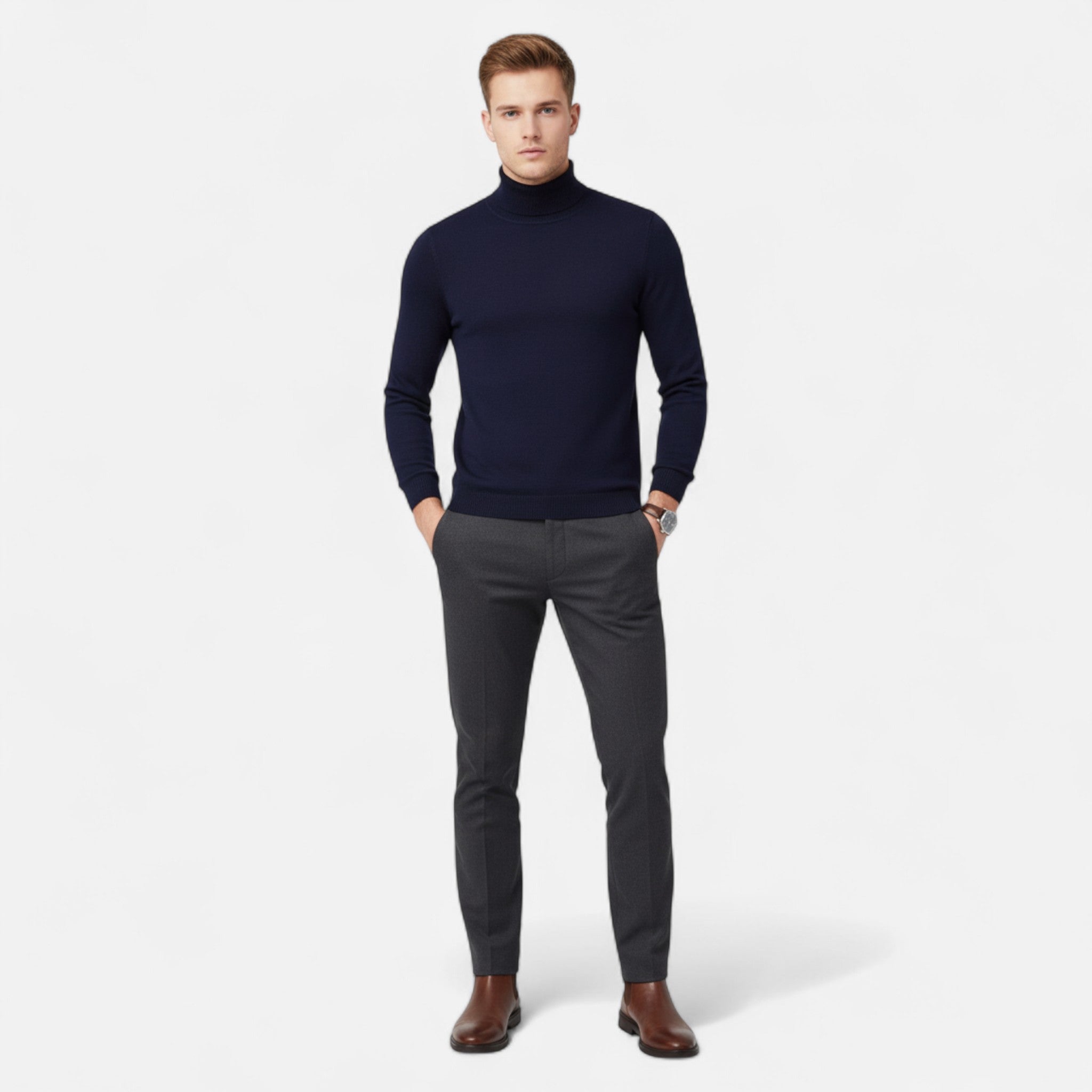 Veroux Mode | Men’s Sweater – Classic Merino Wool Style
