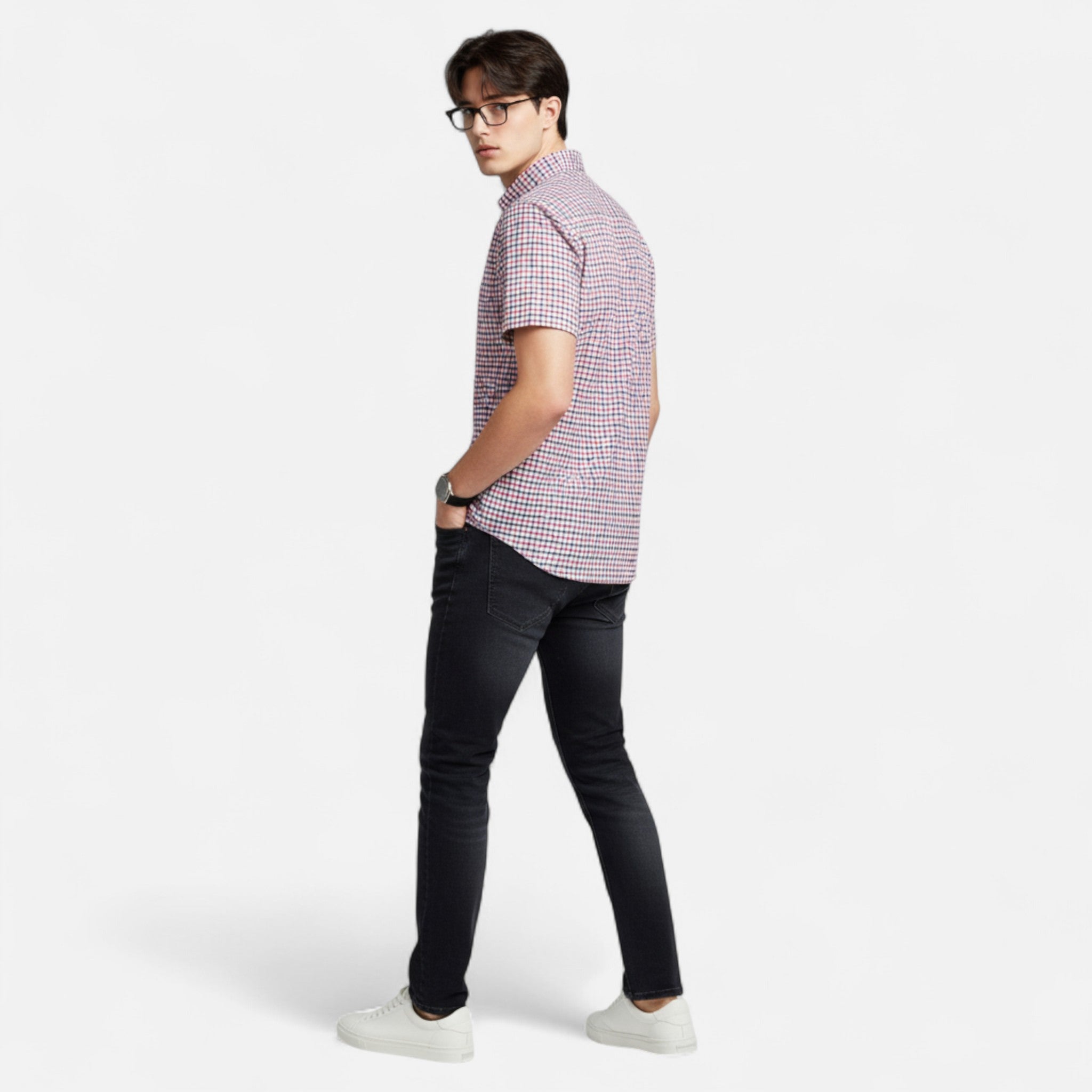 Veroux Mode | Men’s Oxford Cotton Short-Sleeve Shirt