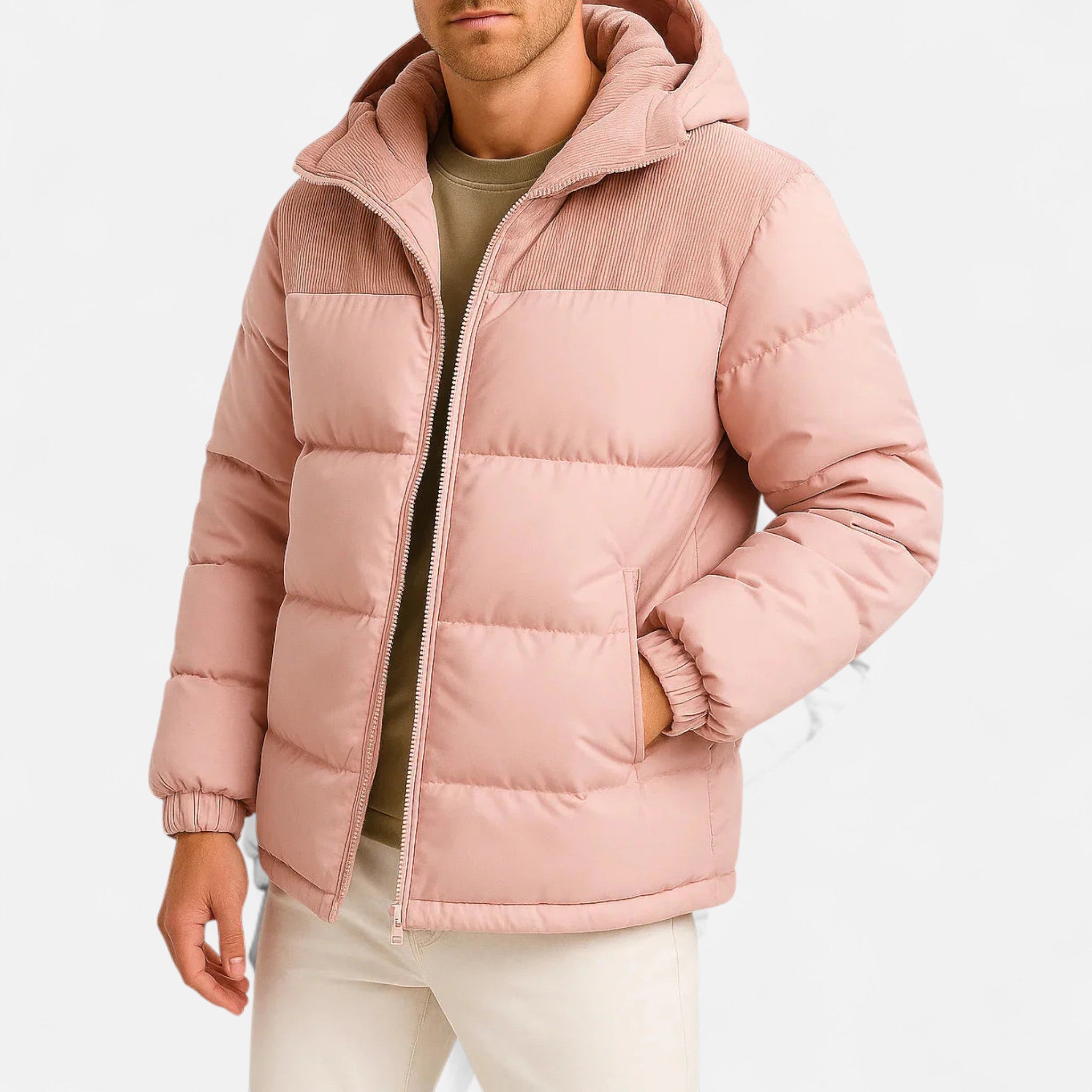 Veroux Mode | Men’s Puffer Jacket – Lightweight Hooded Insulated Elegance