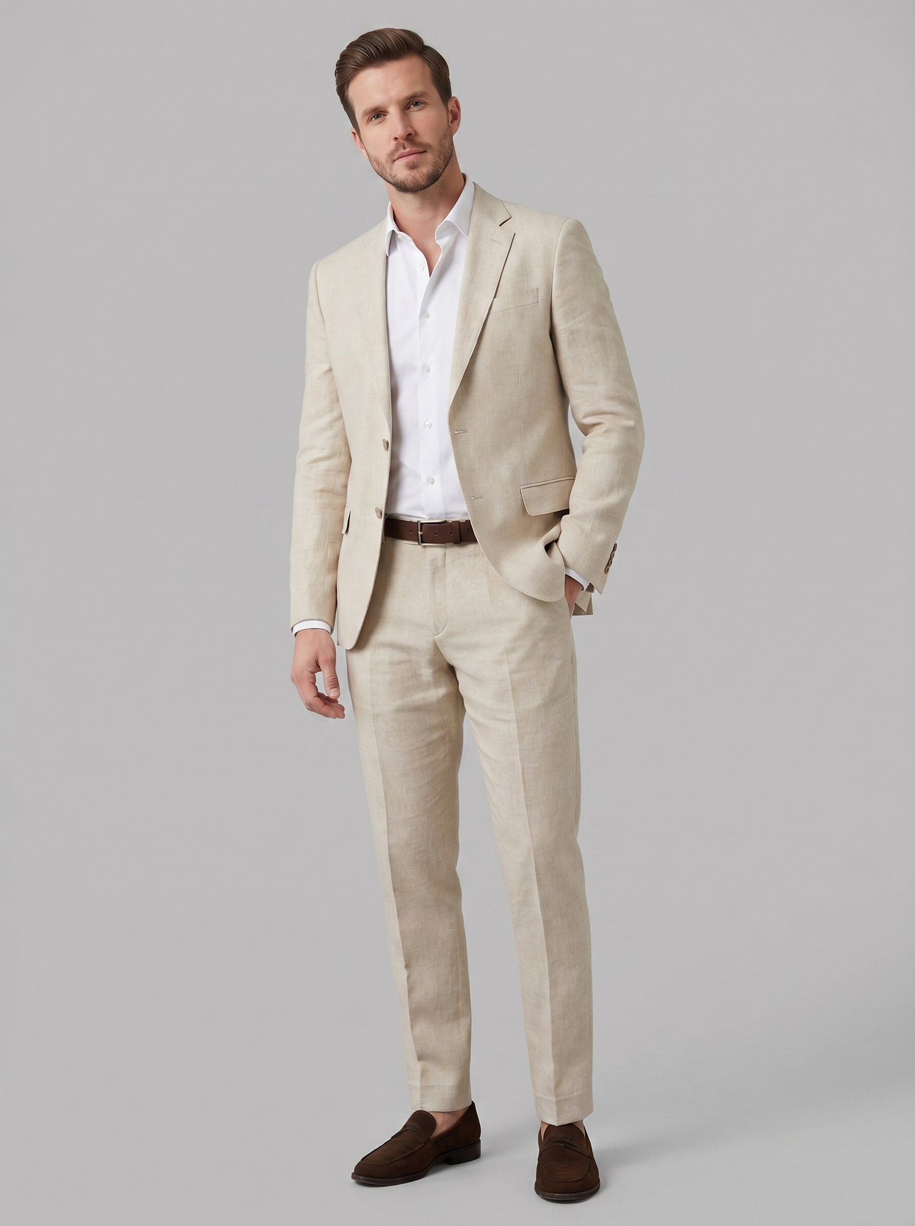 Men's linen suit set | tailored two-piece for formal events