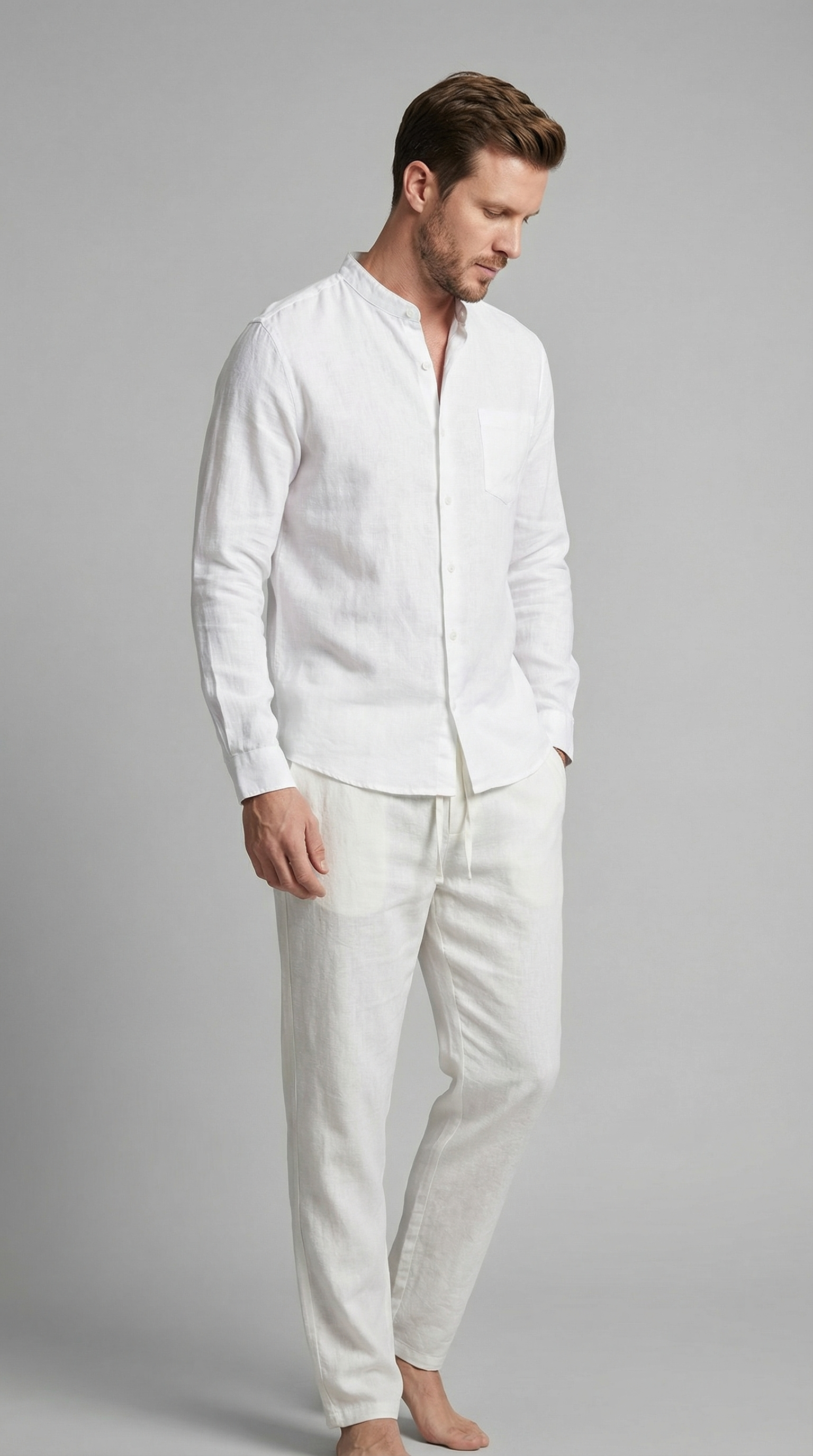 Men's linen co-ord set | slim fit two-piece ensemble
