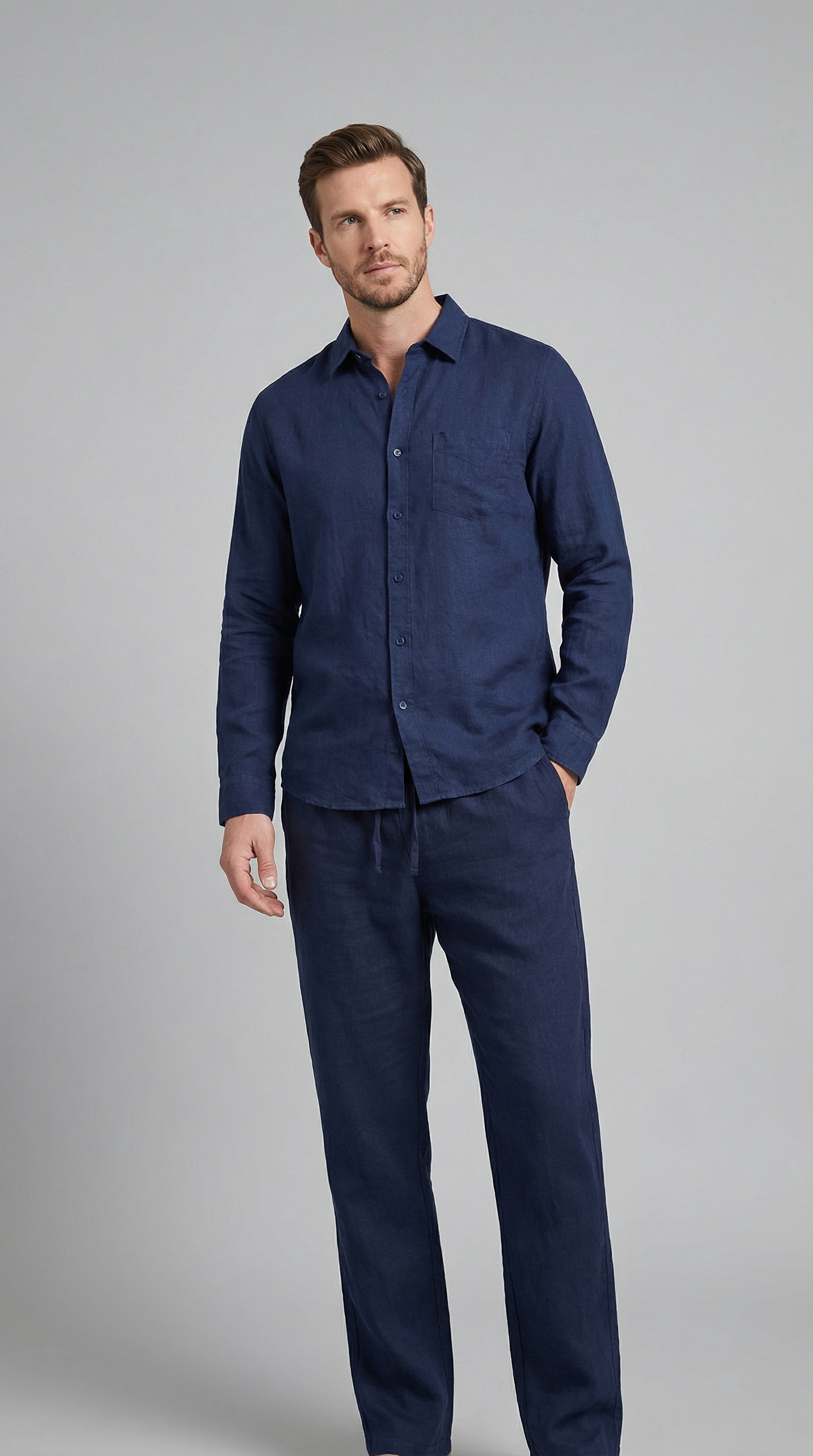 Men's linen co-ord set | slim fit two-piece ensemble