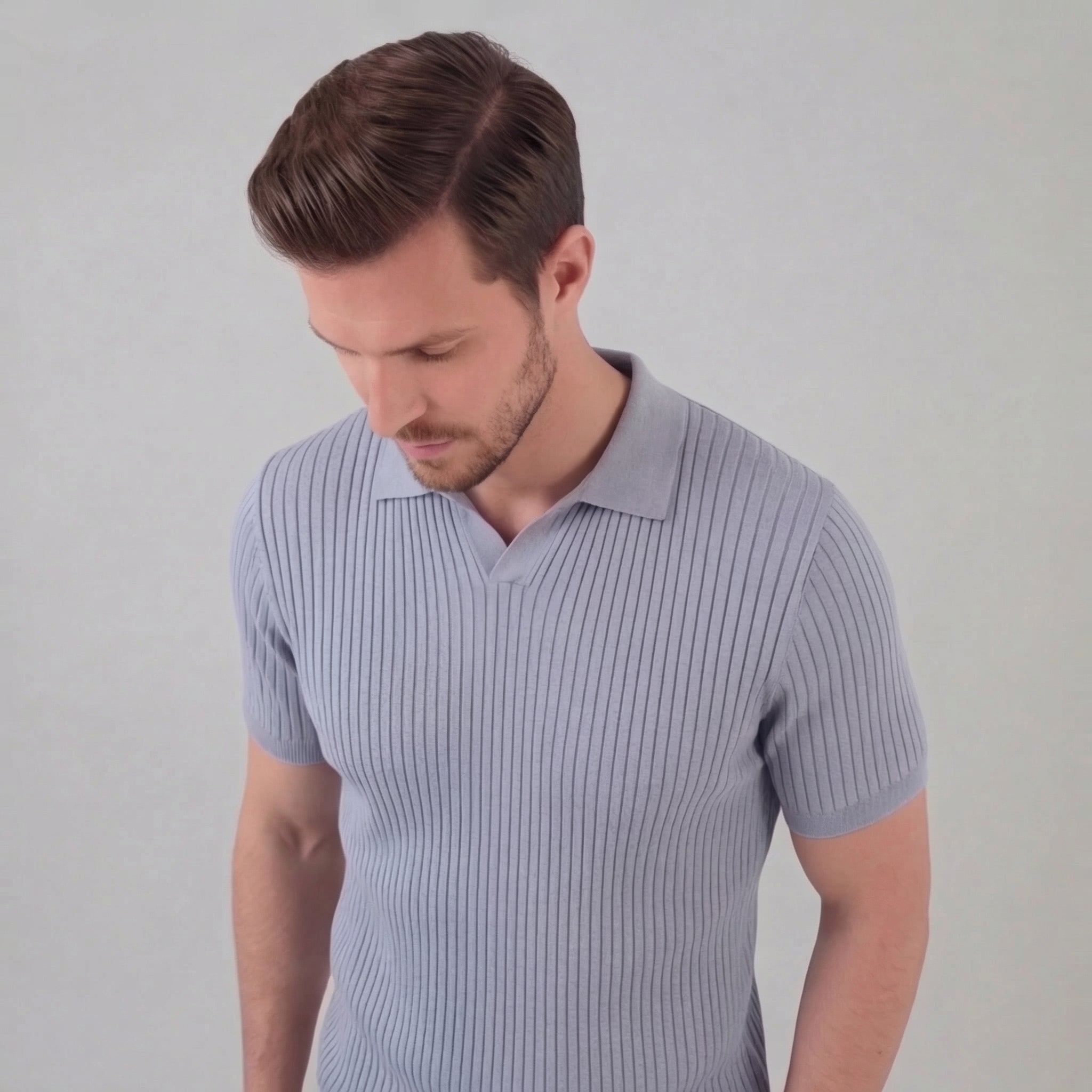 Men's knit polo shirt | cotton blend tailored fit