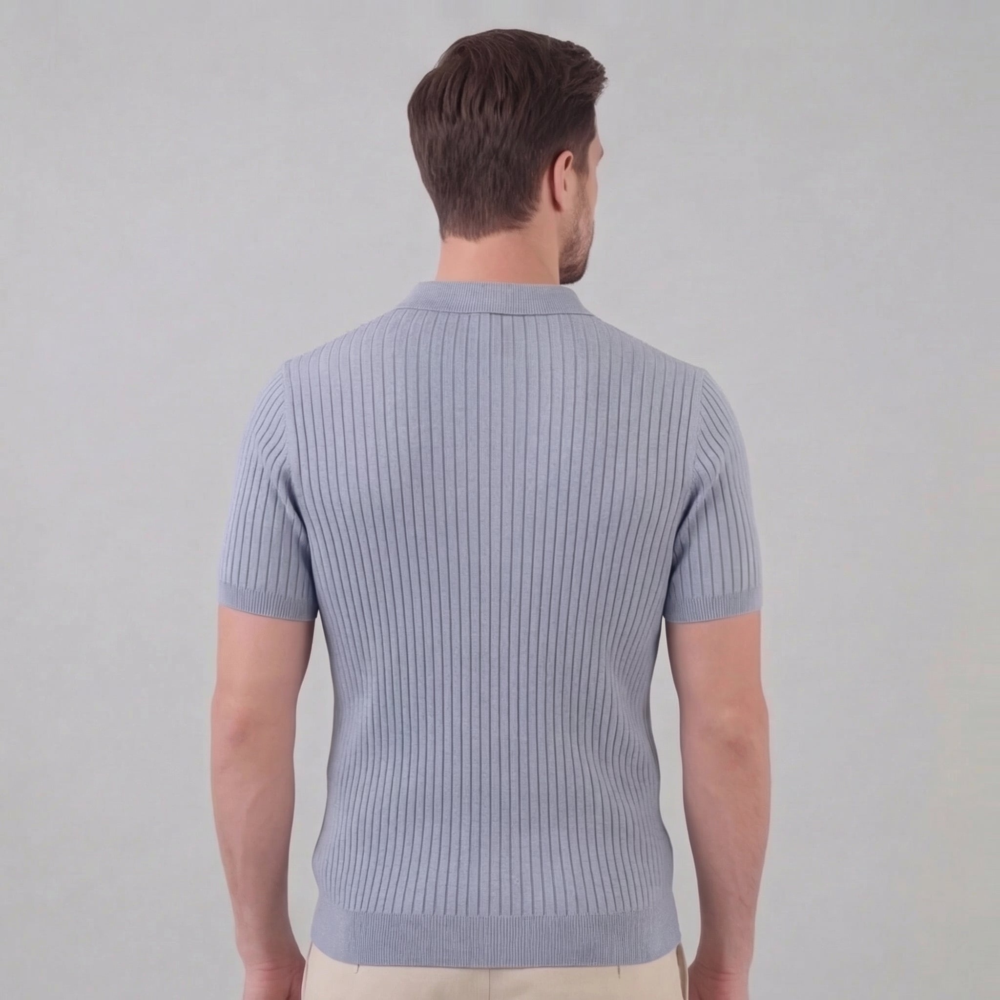 Men's knit polo shirt | cotton blend tailored fit