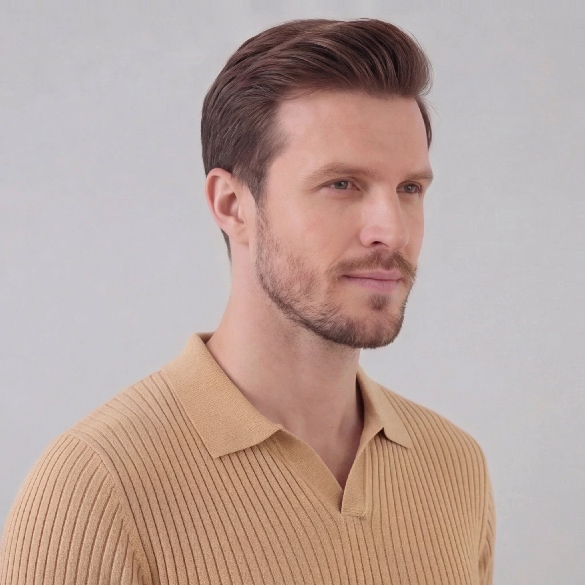 Men's knit polo shirt | cotton blend tailored fit