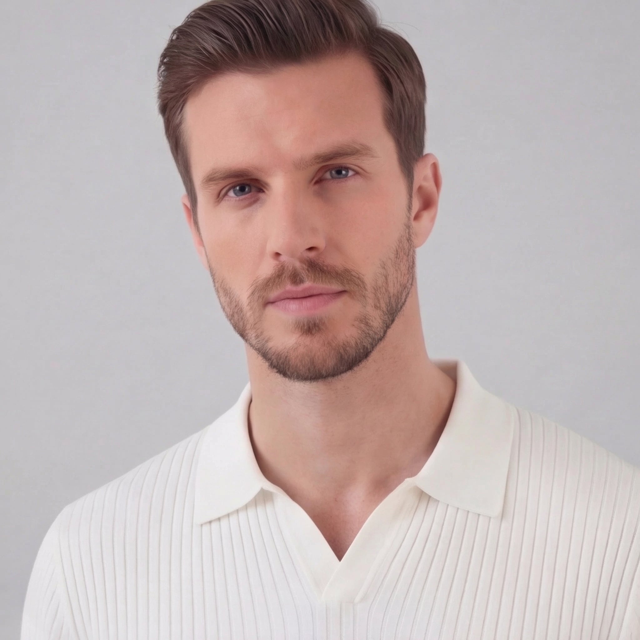 Men's knit polo shirt | cotton blend tailored fit
