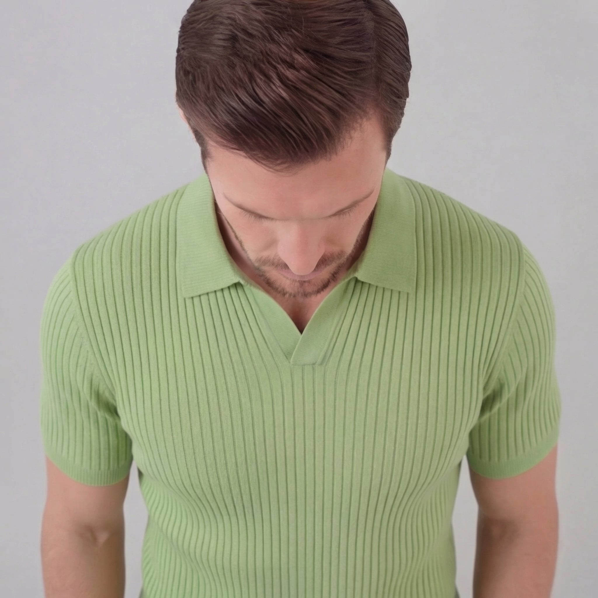 Men's knit polo shirt | cotton blend tailored fit