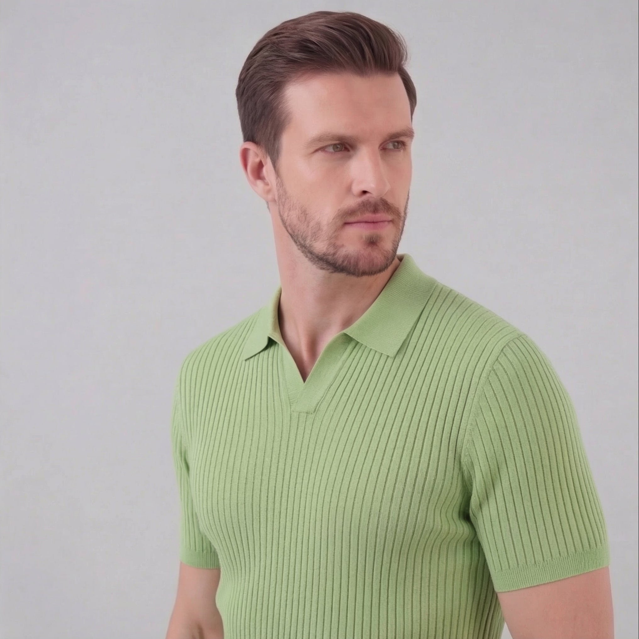 Men's knit polo shirt | cotton blend tailored fit