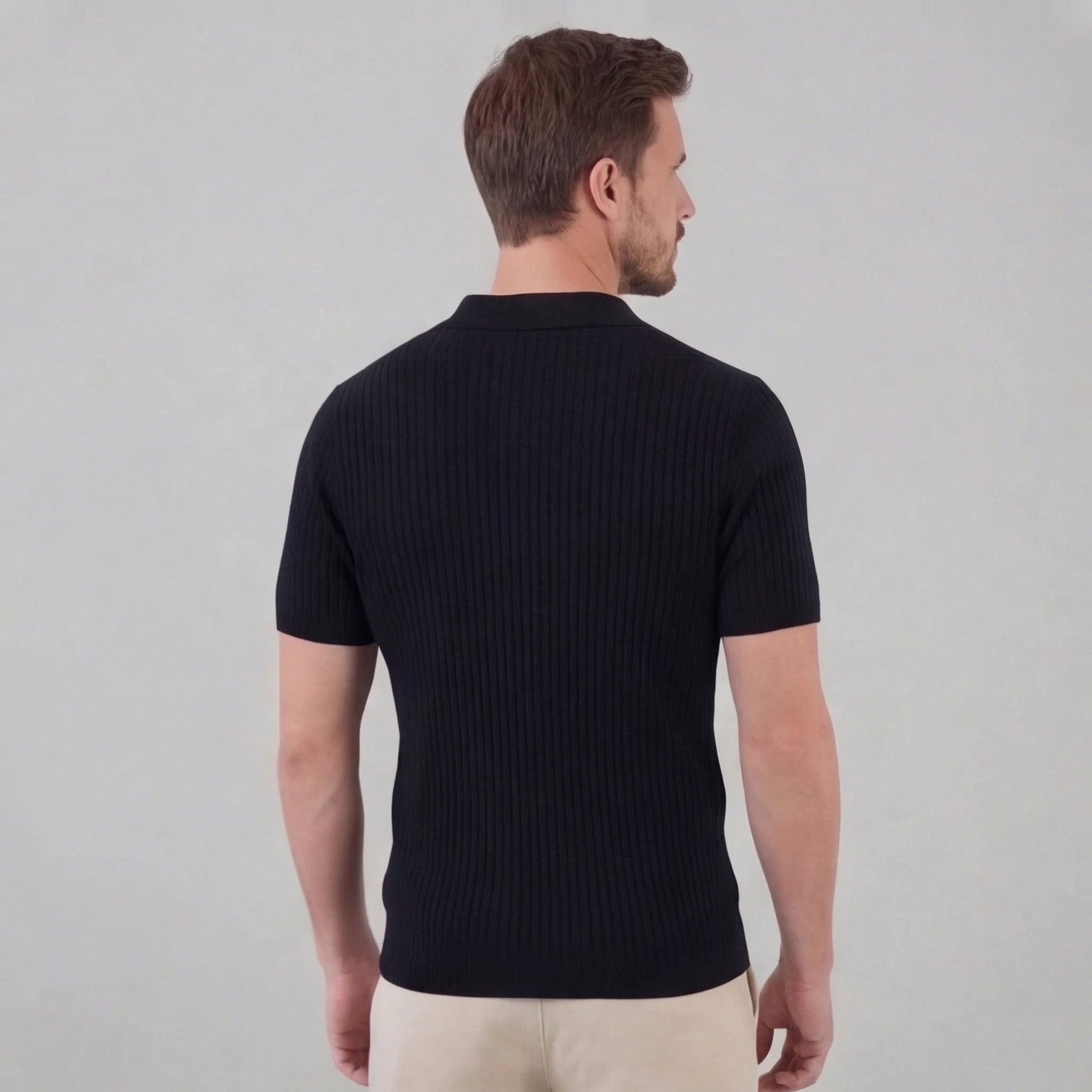 Men's knit polo shirt | cotton blend tailored fit