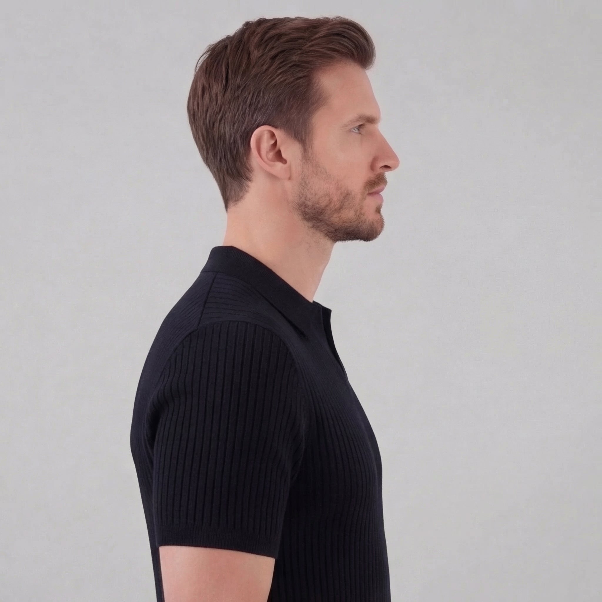Men's knit polo shirt | cotton blend tailored fit