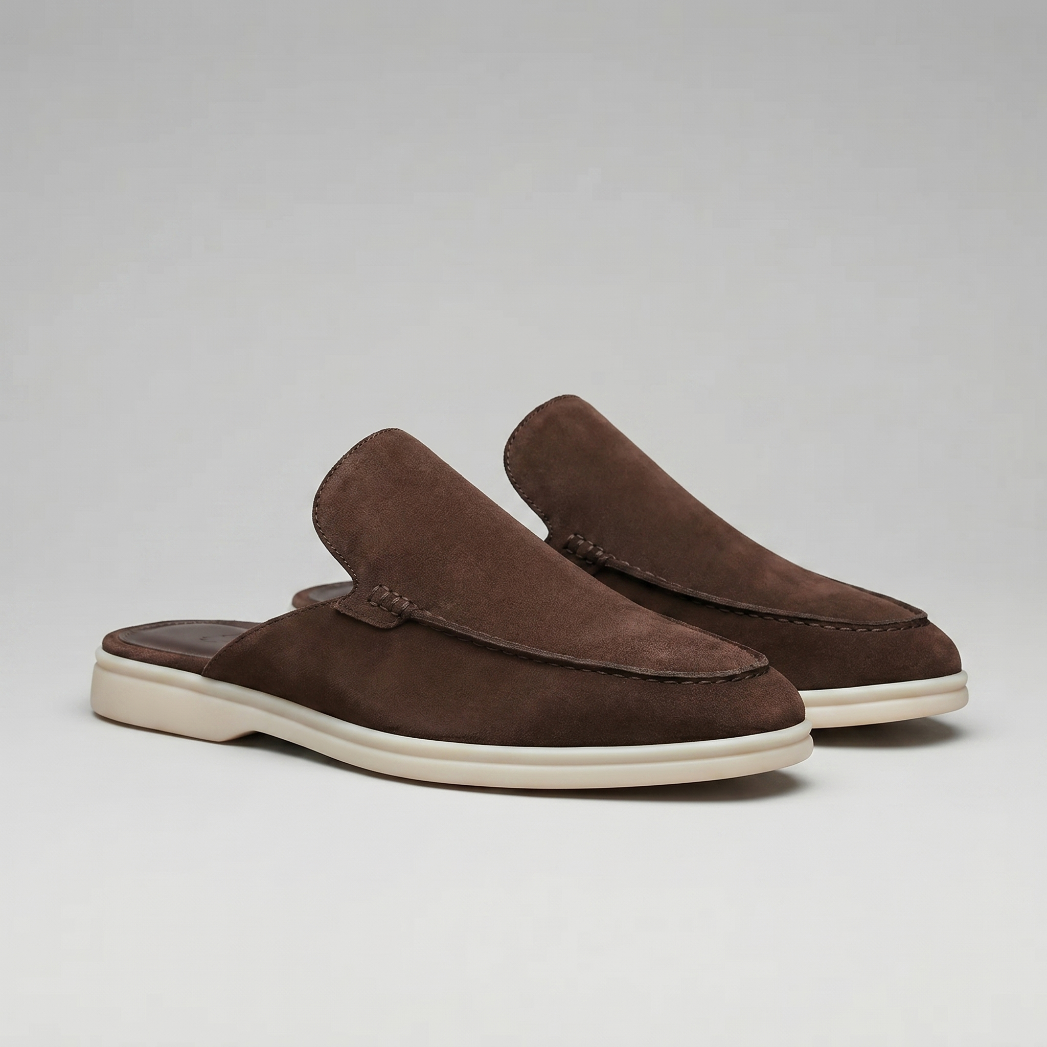 Men's suede backless mules | loafer style slip-ons