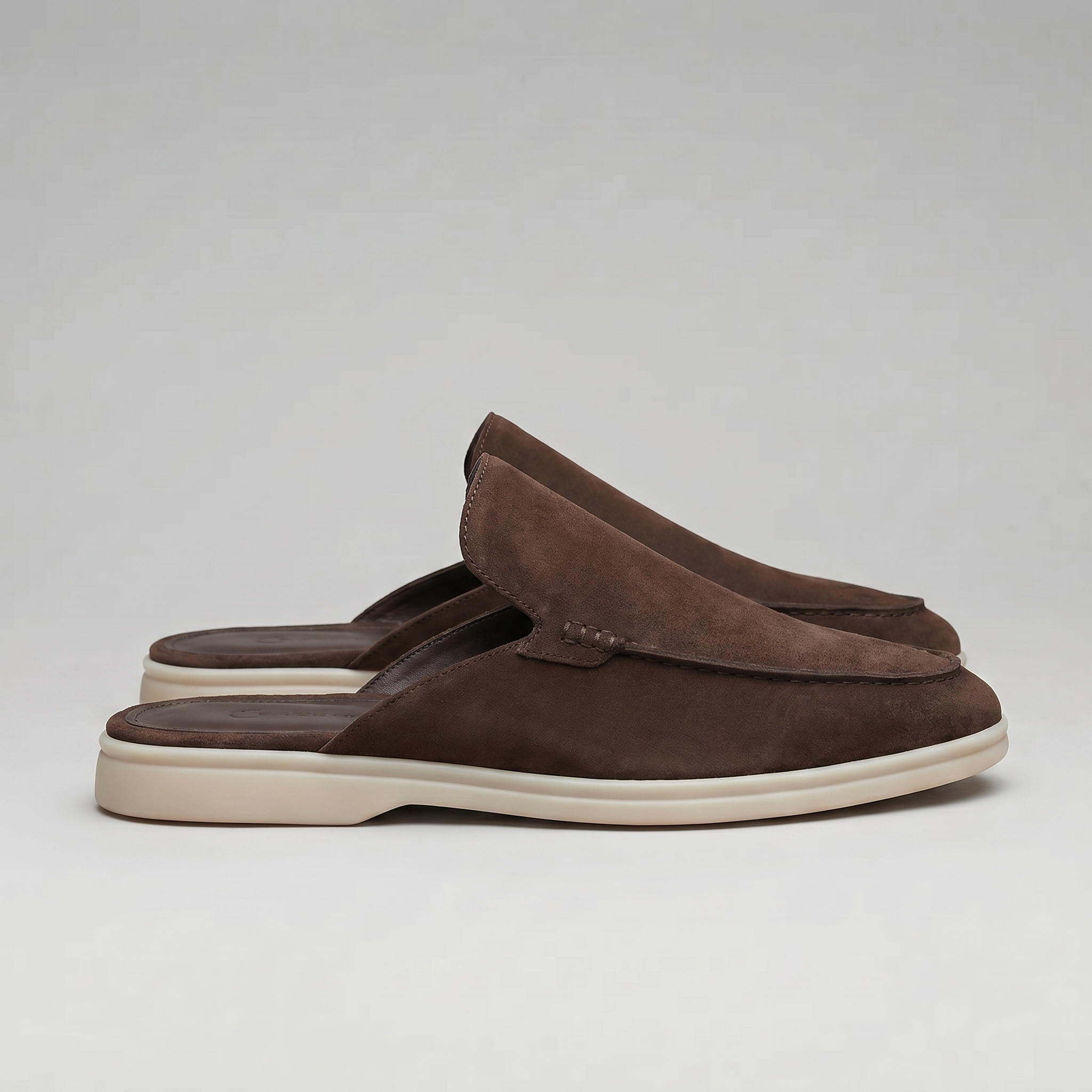 Men's suede backless mules | loafer style slip-ons