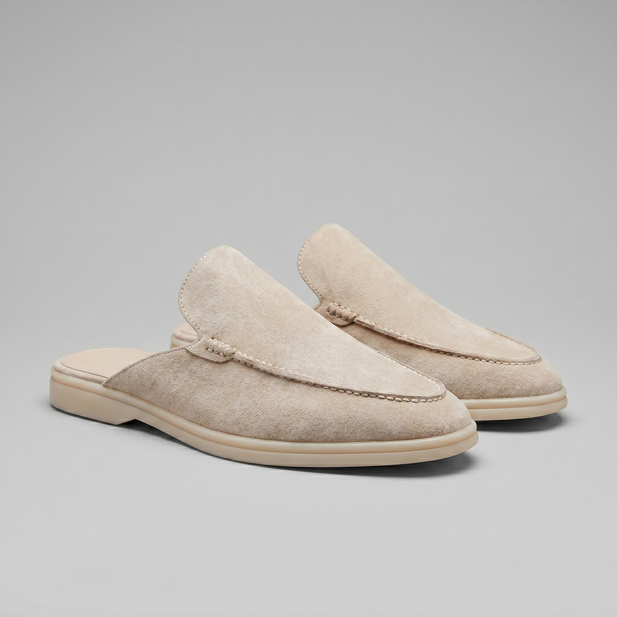 Men's suede backless mules | loafer style slip-ons