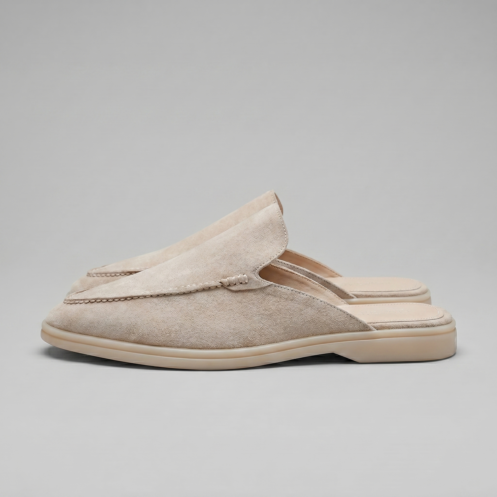 Men's suede backless mules | loafer style slip-ons