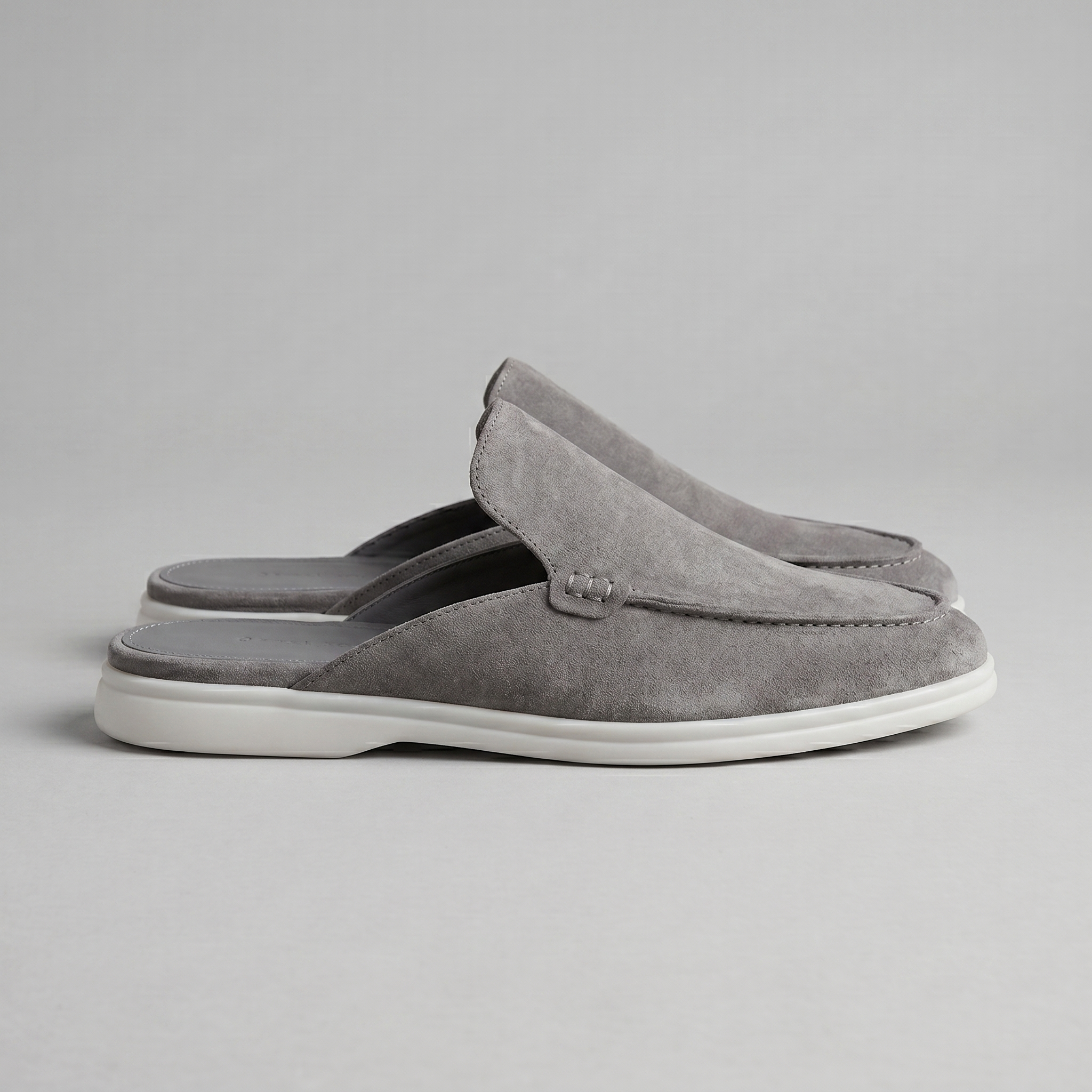 Men's suede backless mules | loafer style slip-ons