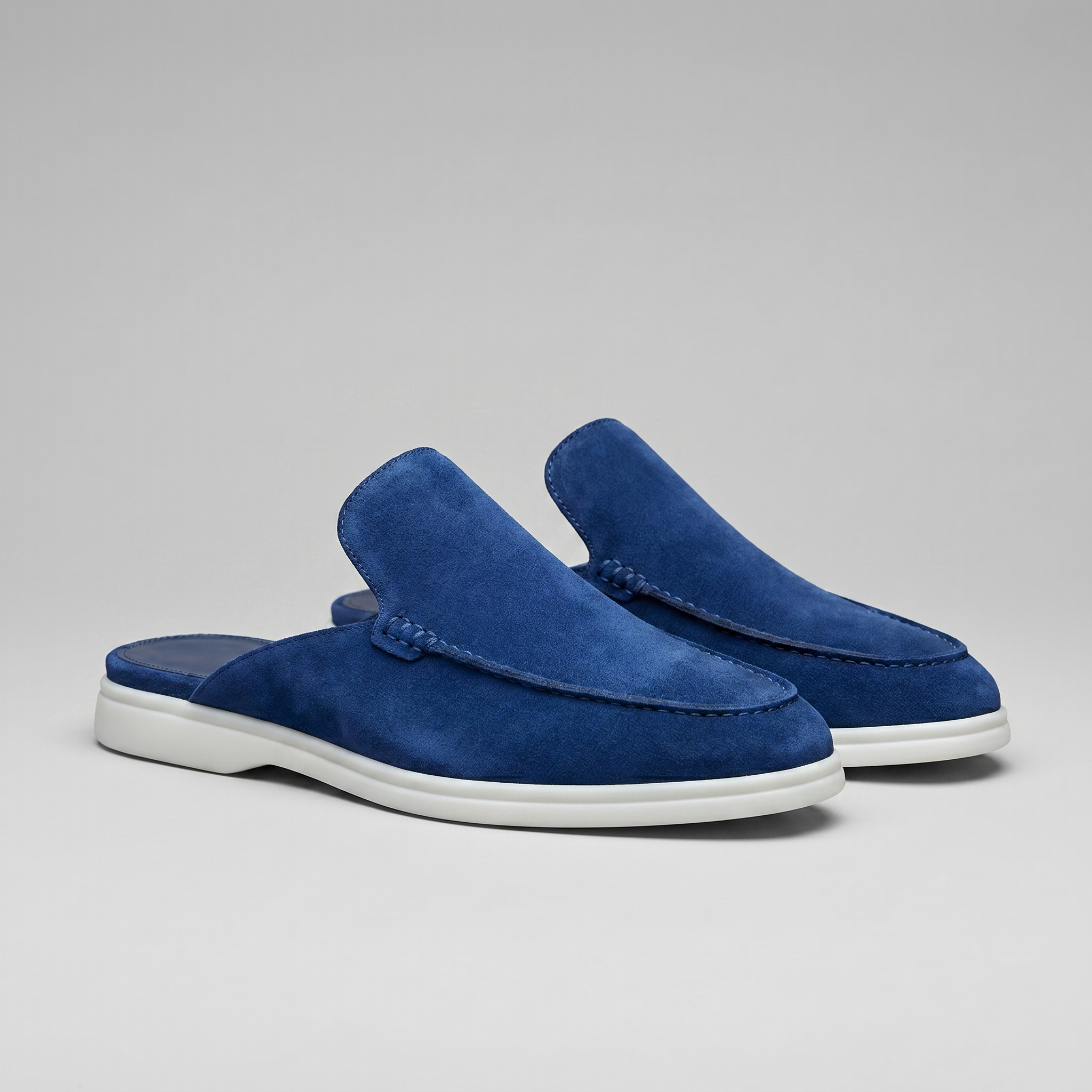 Men's suede backless mules | loafer style slip-ons