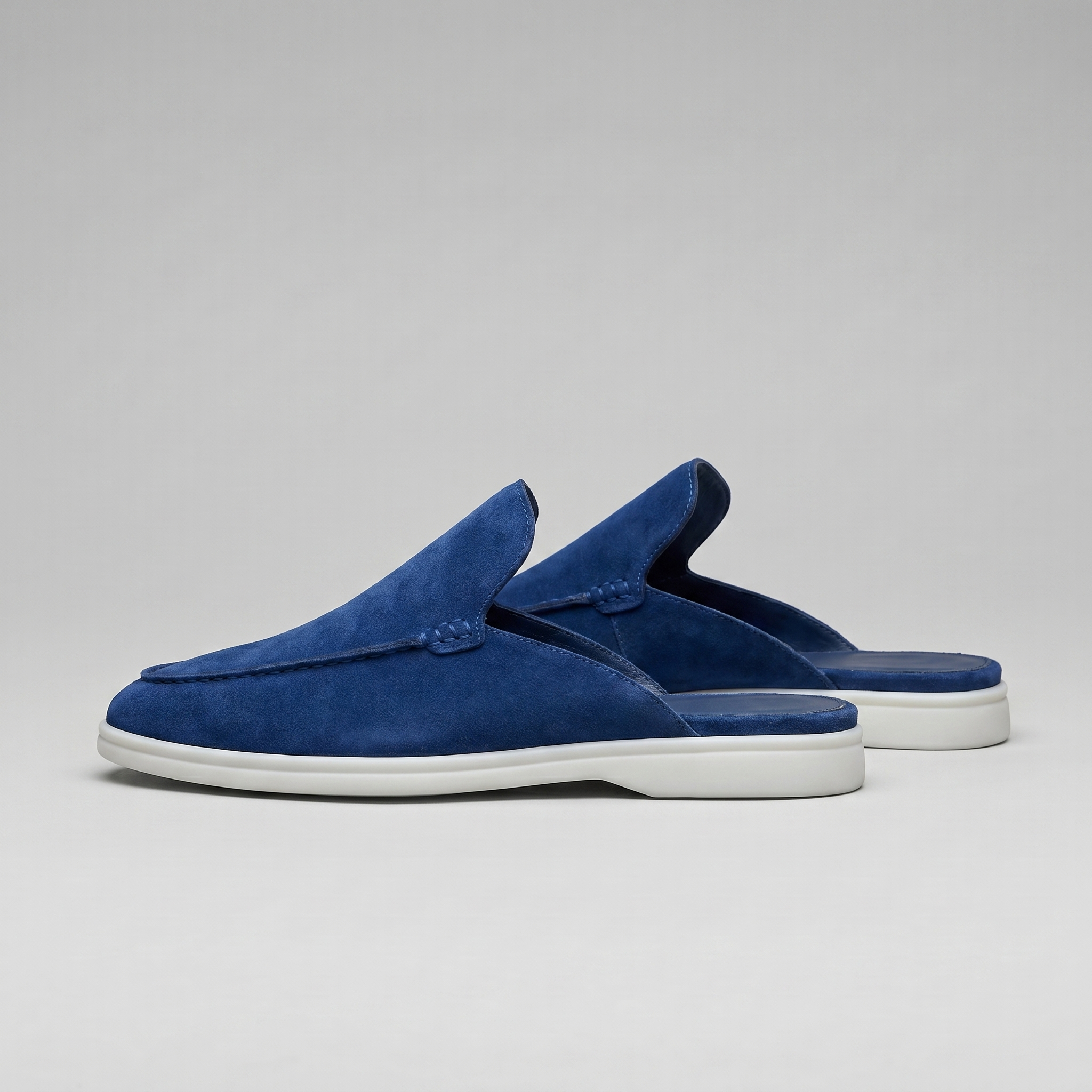 Men's suede backless mules | loafer style slip-ons