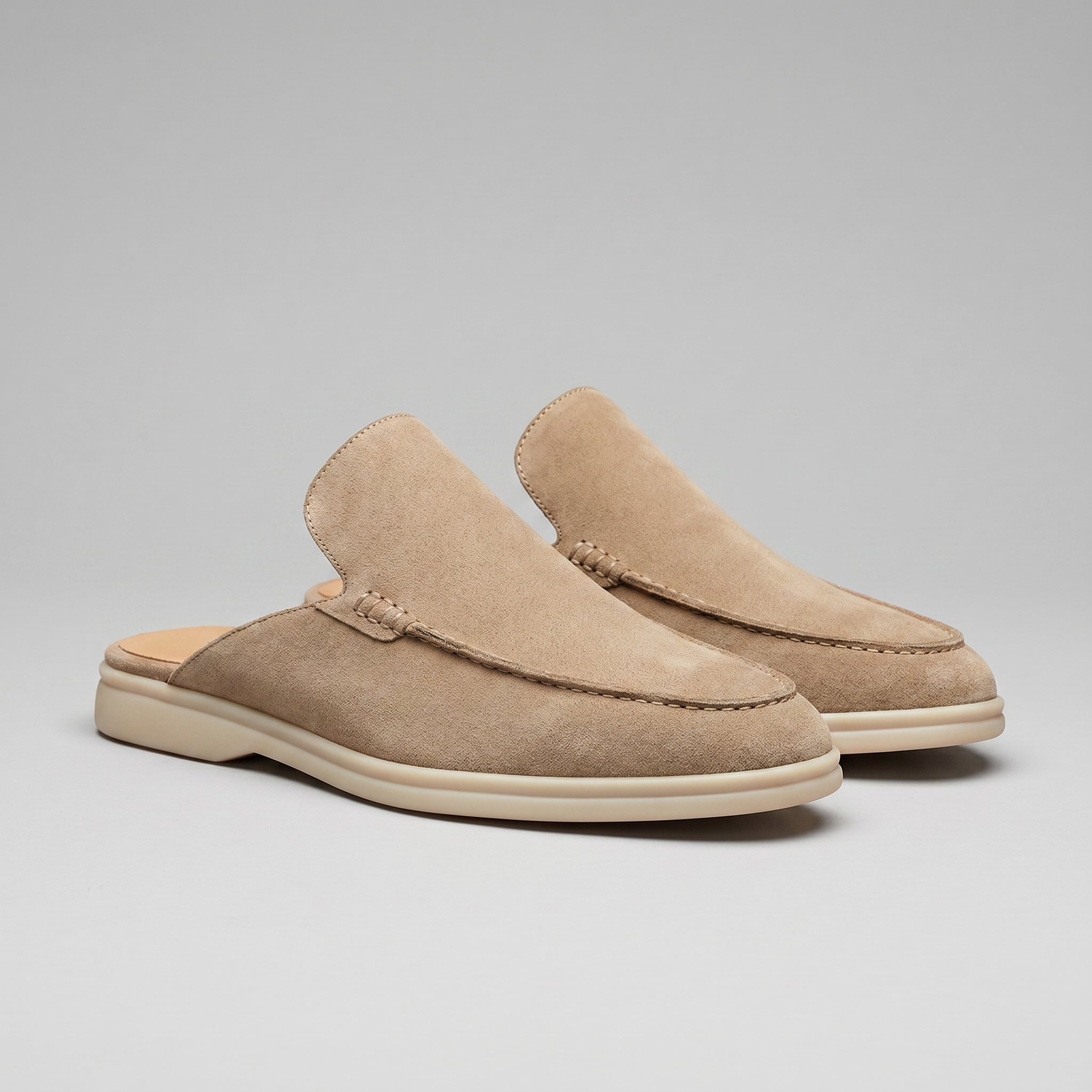 Men's suede backless mules | loafer style slip-ons