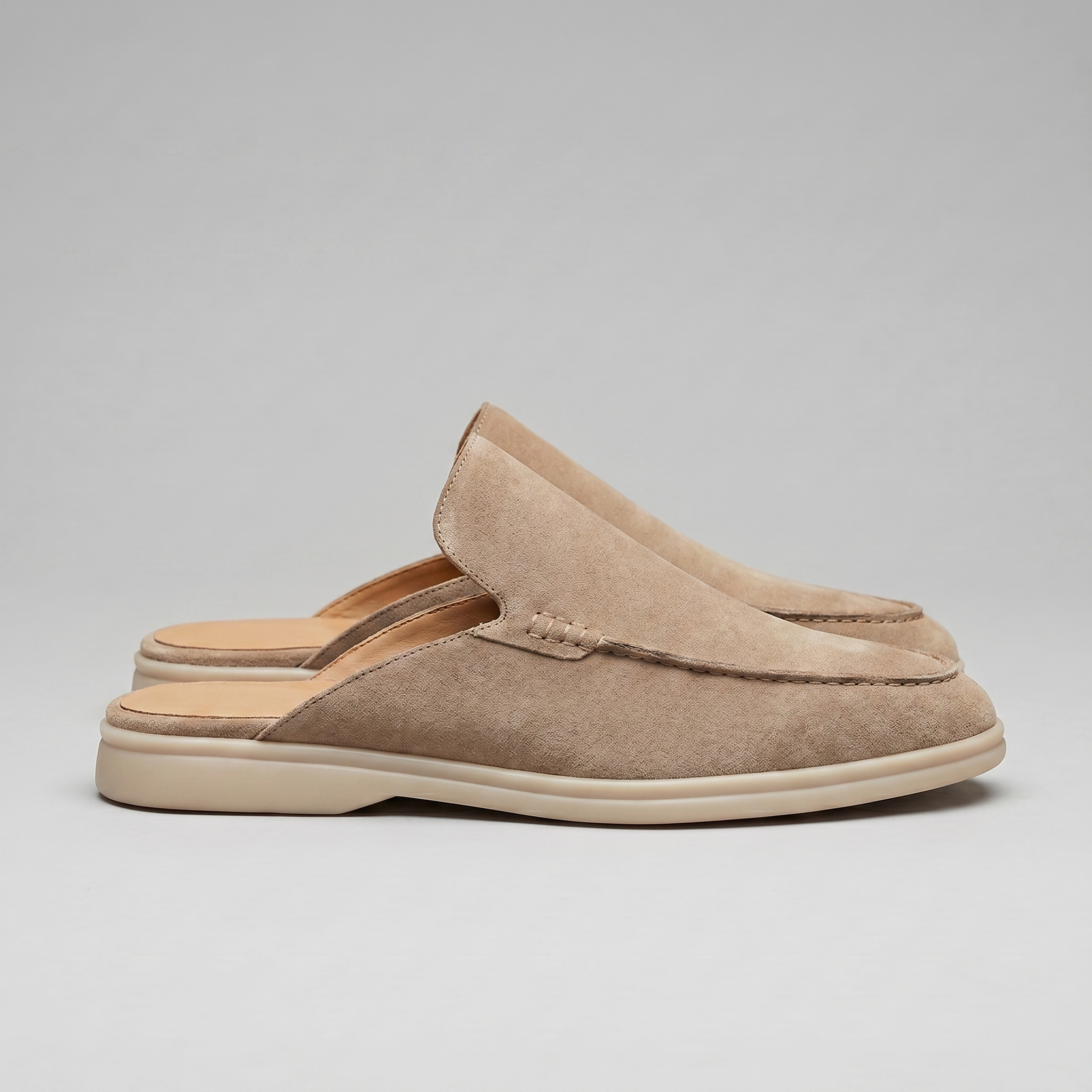 Men's suede backless mules | loafer style slip-ons