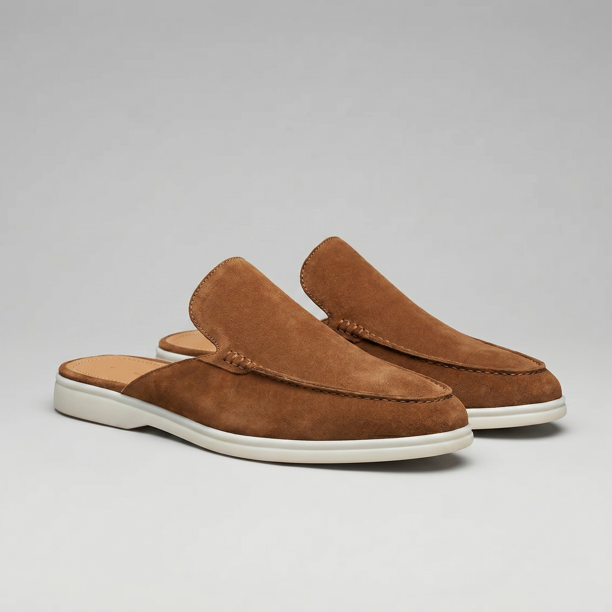 Men's suede backless mules | loafer style slip-ons