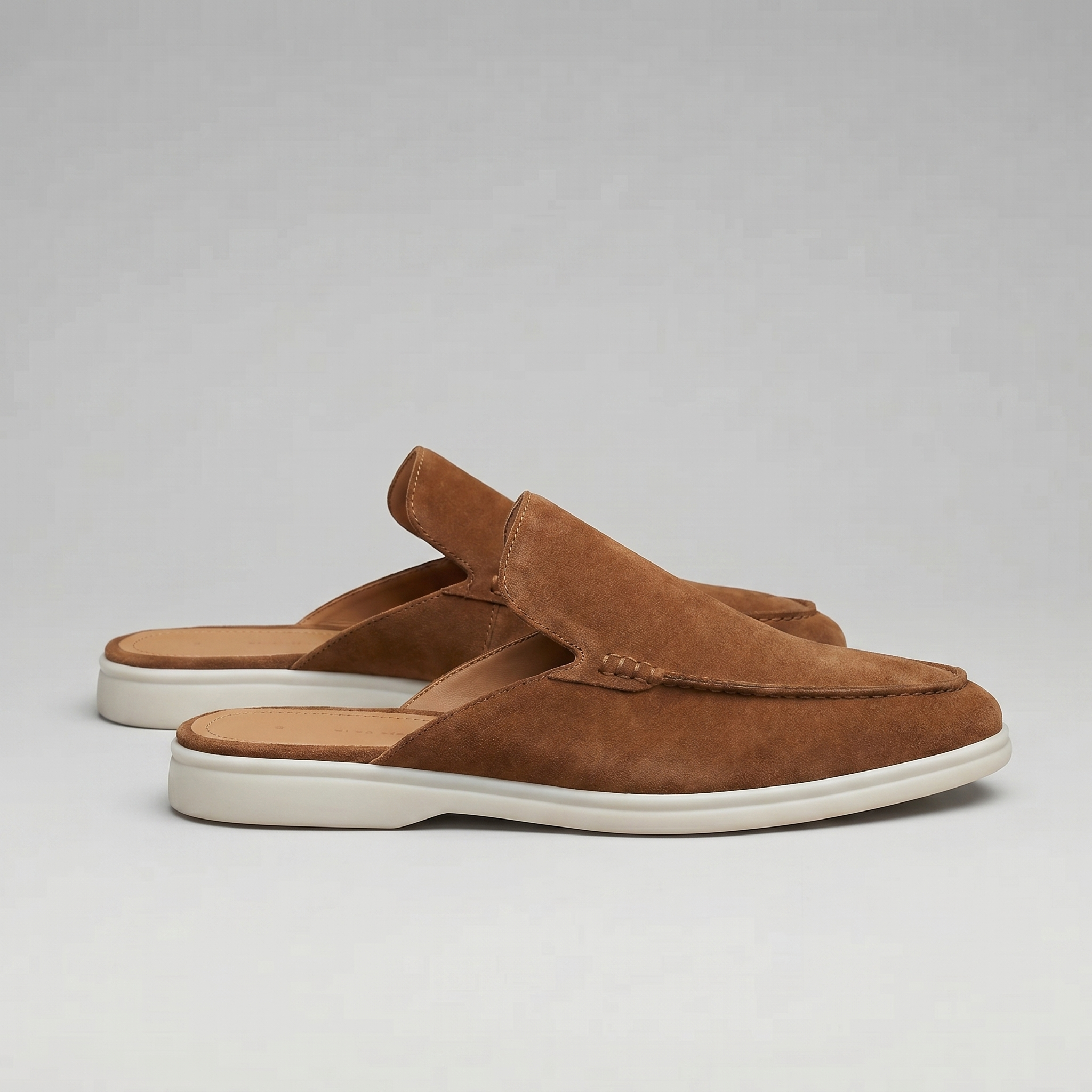 Men's suede backless mules | loafer style slip-ons