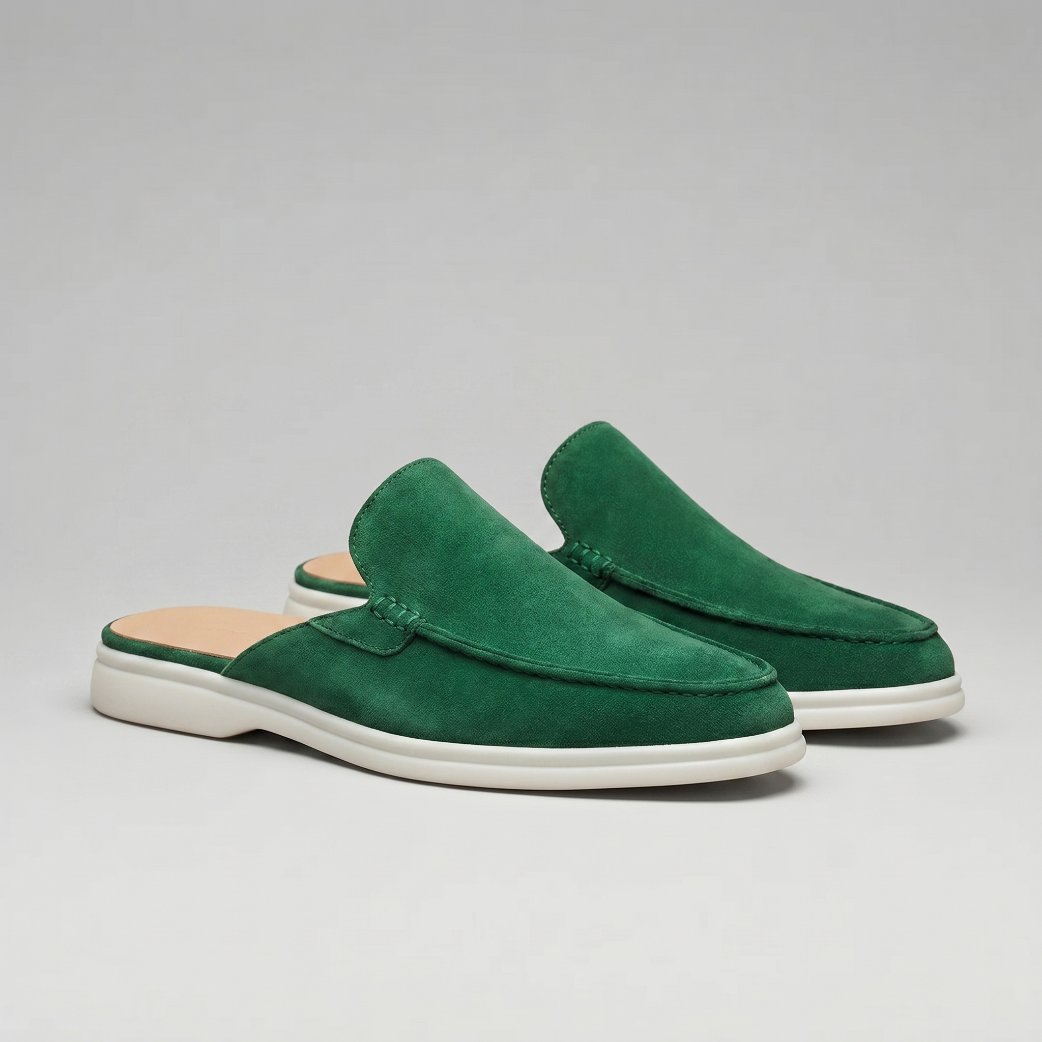 Men's suede backless mules | loafer style slip-ons