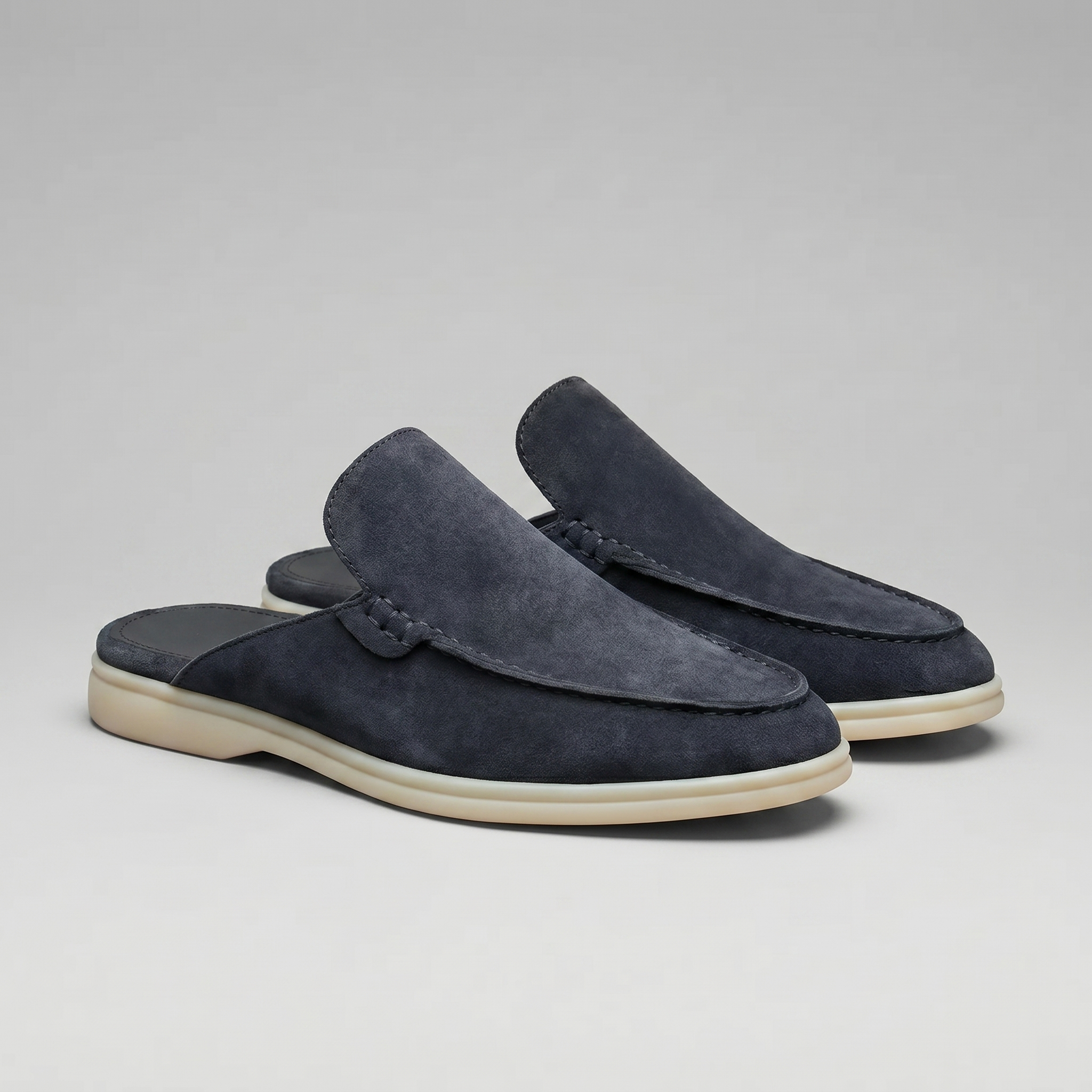 Men's suede backless mules | loafer style slip-ons
