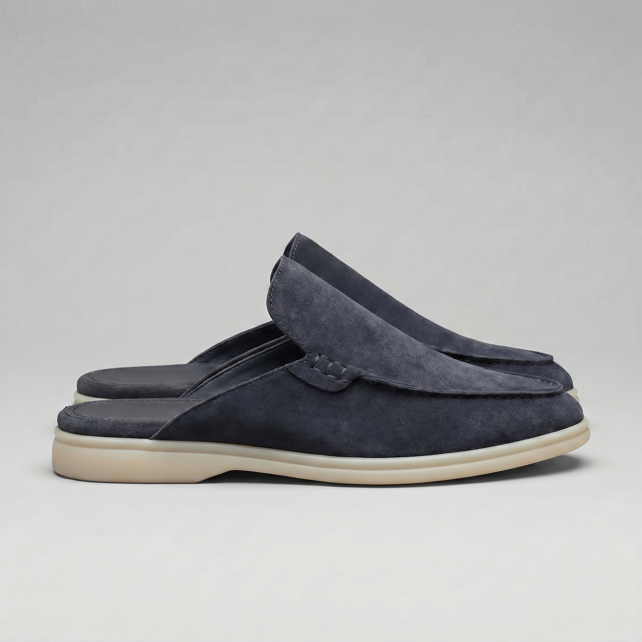 Men's suede backless mules | loafer style slip-ons