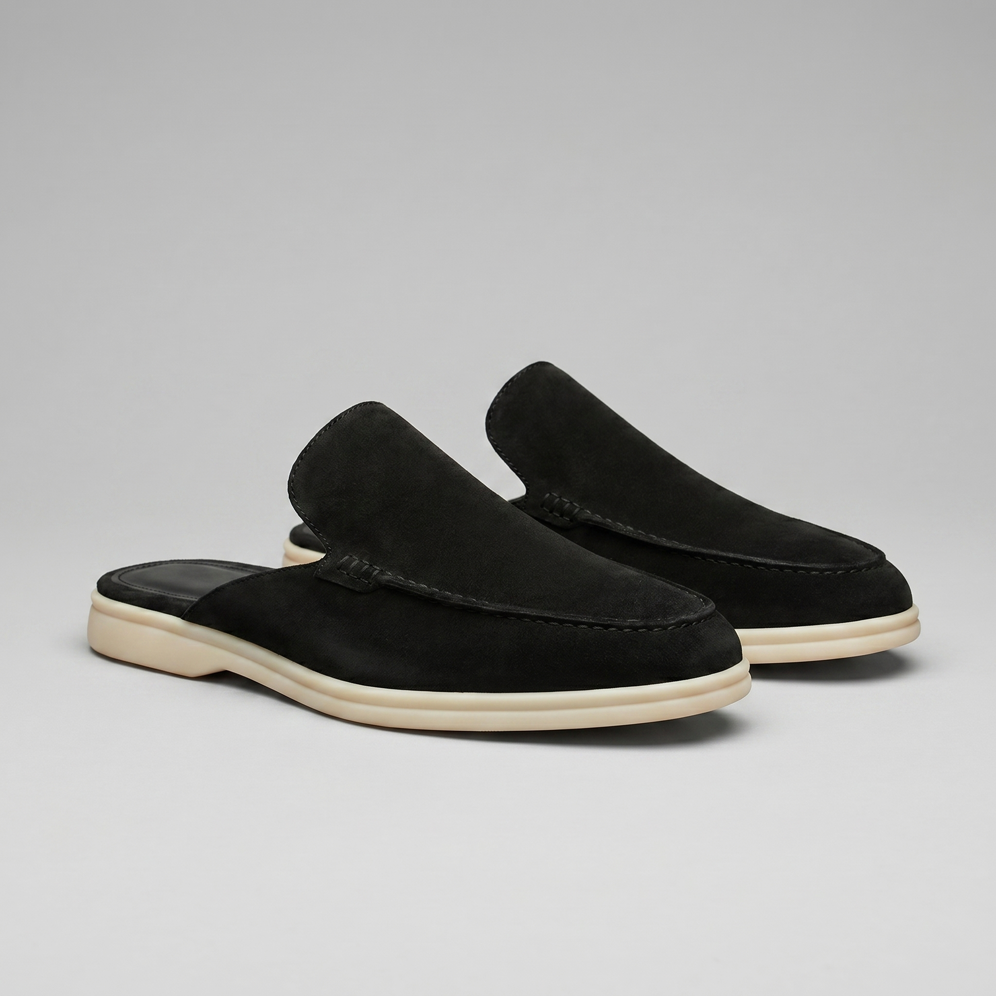 Men's suede backless mules | loafer style slip-ons