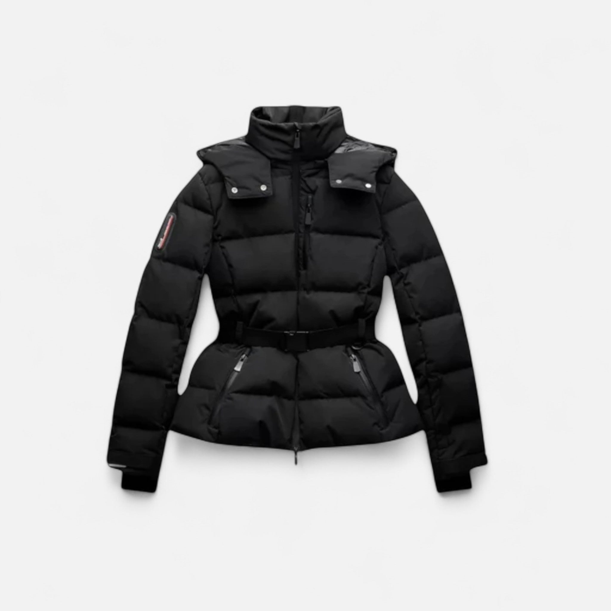 Veroux Mode | Women’s Puffer Jacket – Belted Water-Resistant Elegance