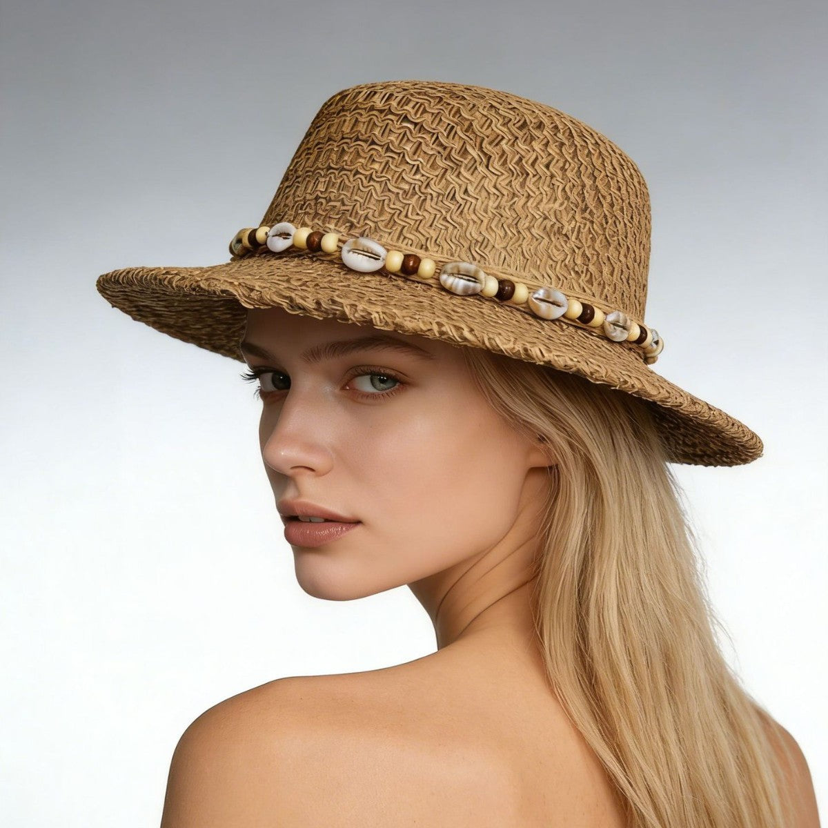 Women's sun hat | stiff wide brim | retro holiday accessory