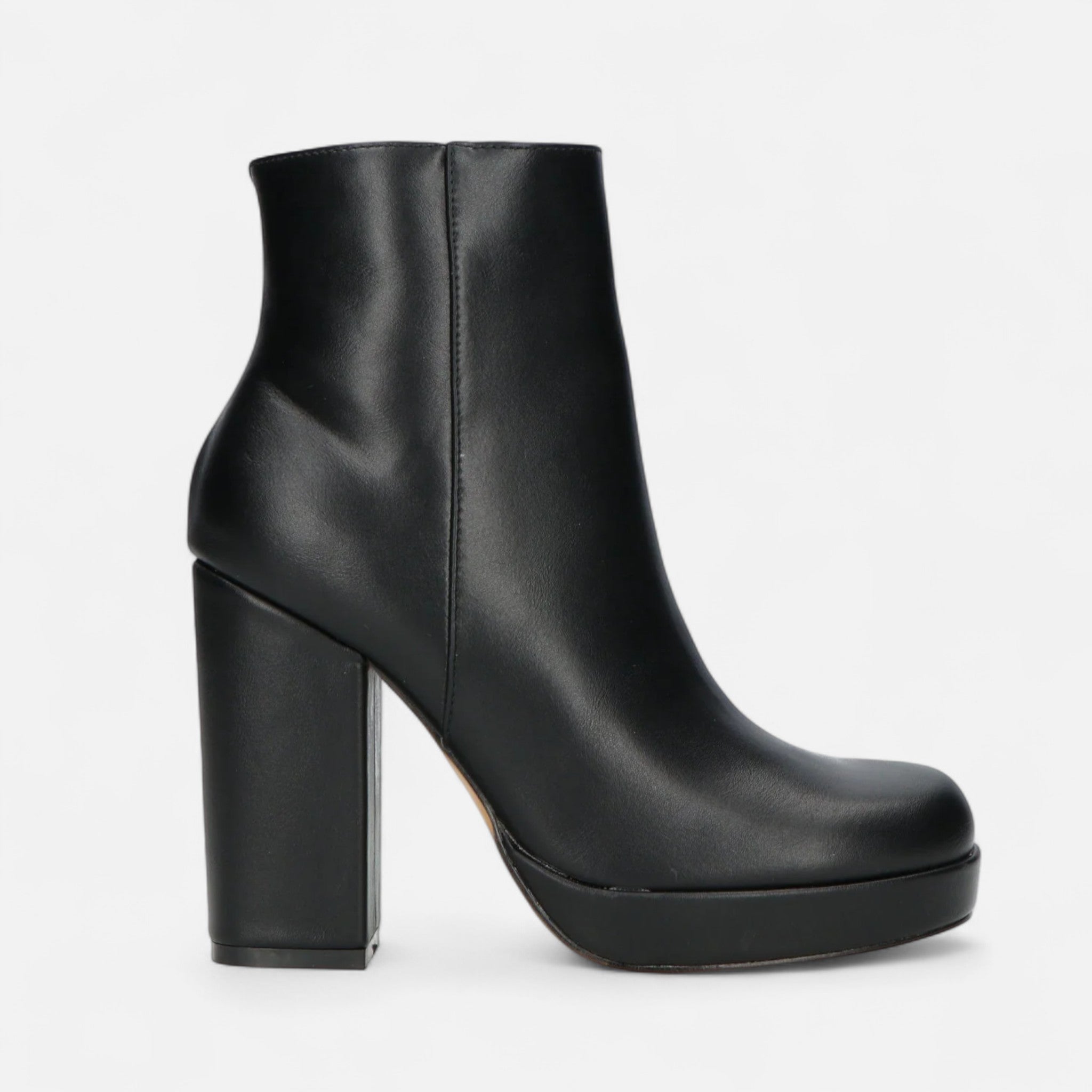 Veroux Mode | Women’s Black Ankle Boots – Sculpted Heel, Sleek Side-Zip Elegance