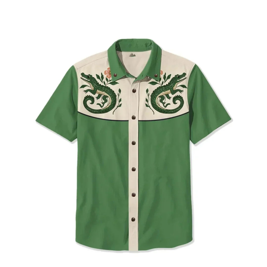 Embroidered Western Button Down Shirt