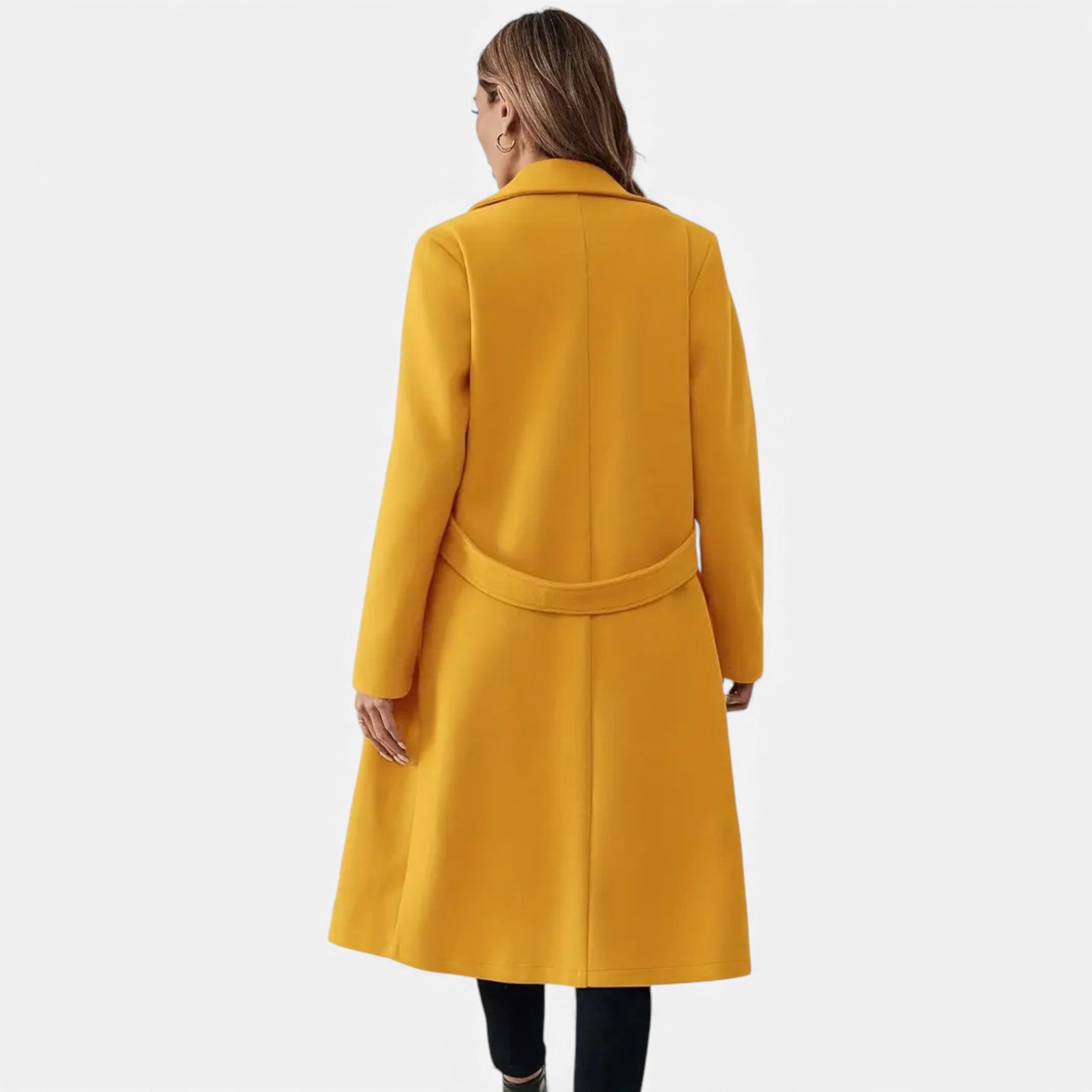 Veroux Mode | Women’s Tweed Coat – Long Belted Elegance