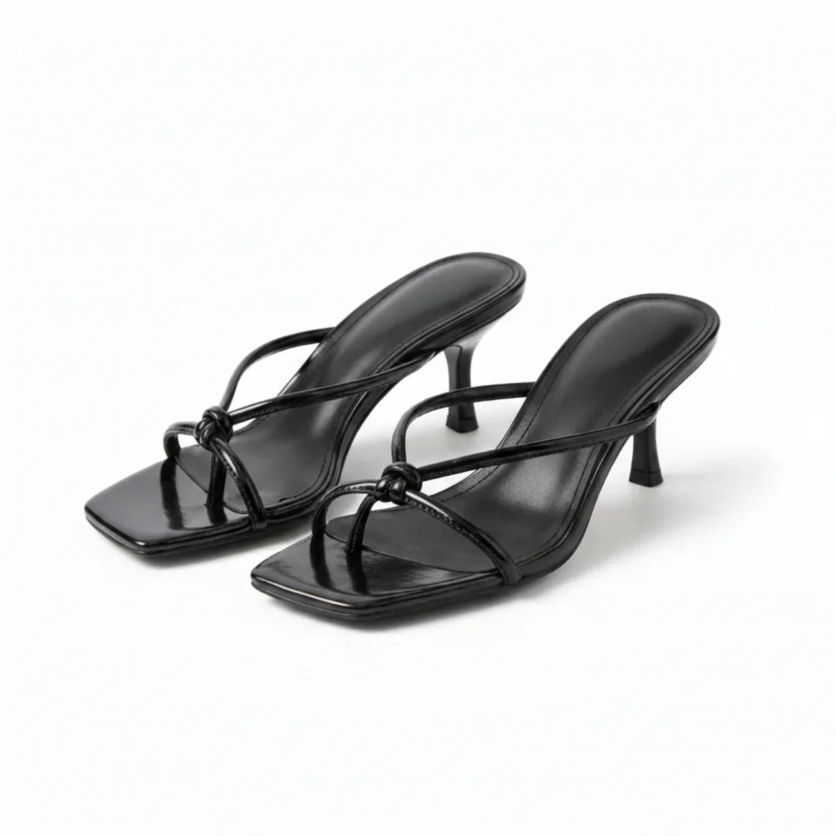 Heeled Sandals With Knot Strap