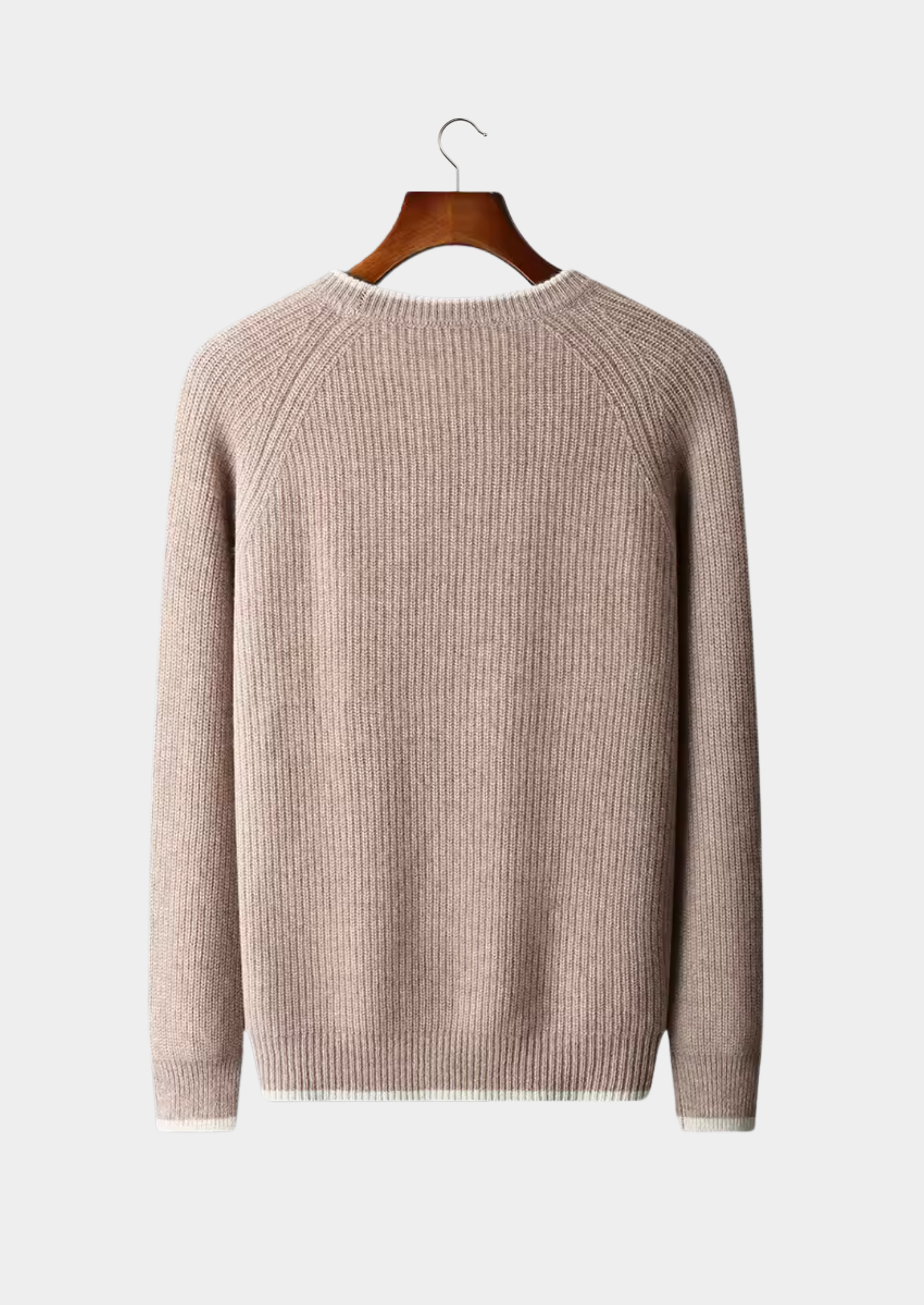 Veroux Mode | Men’s Pure Extra-Fine Merino Wool Two Tone Crewneck