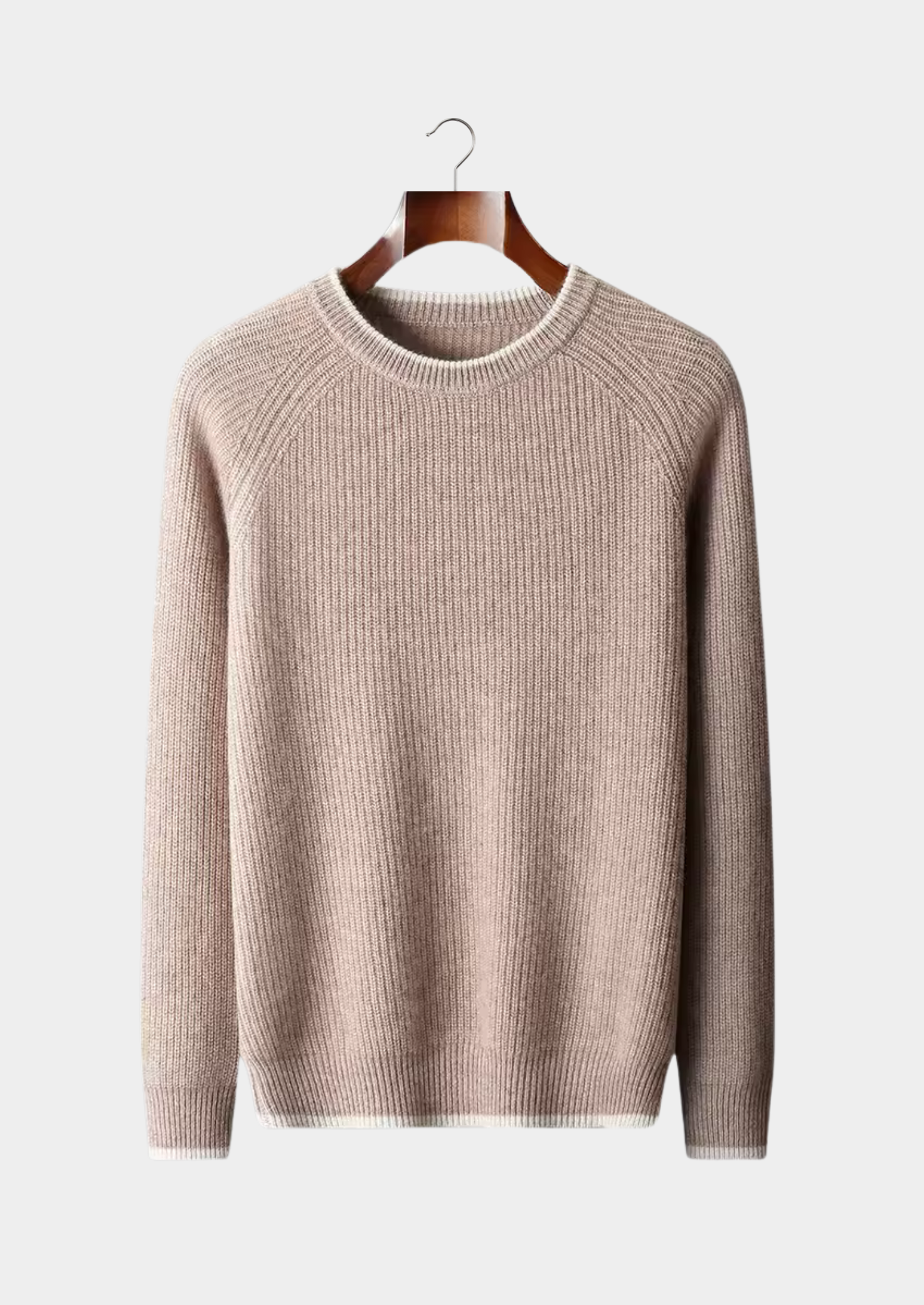 Veroux Mode | Men’s Pure Extra-Fine Merino Wool Two Tone Crewneck