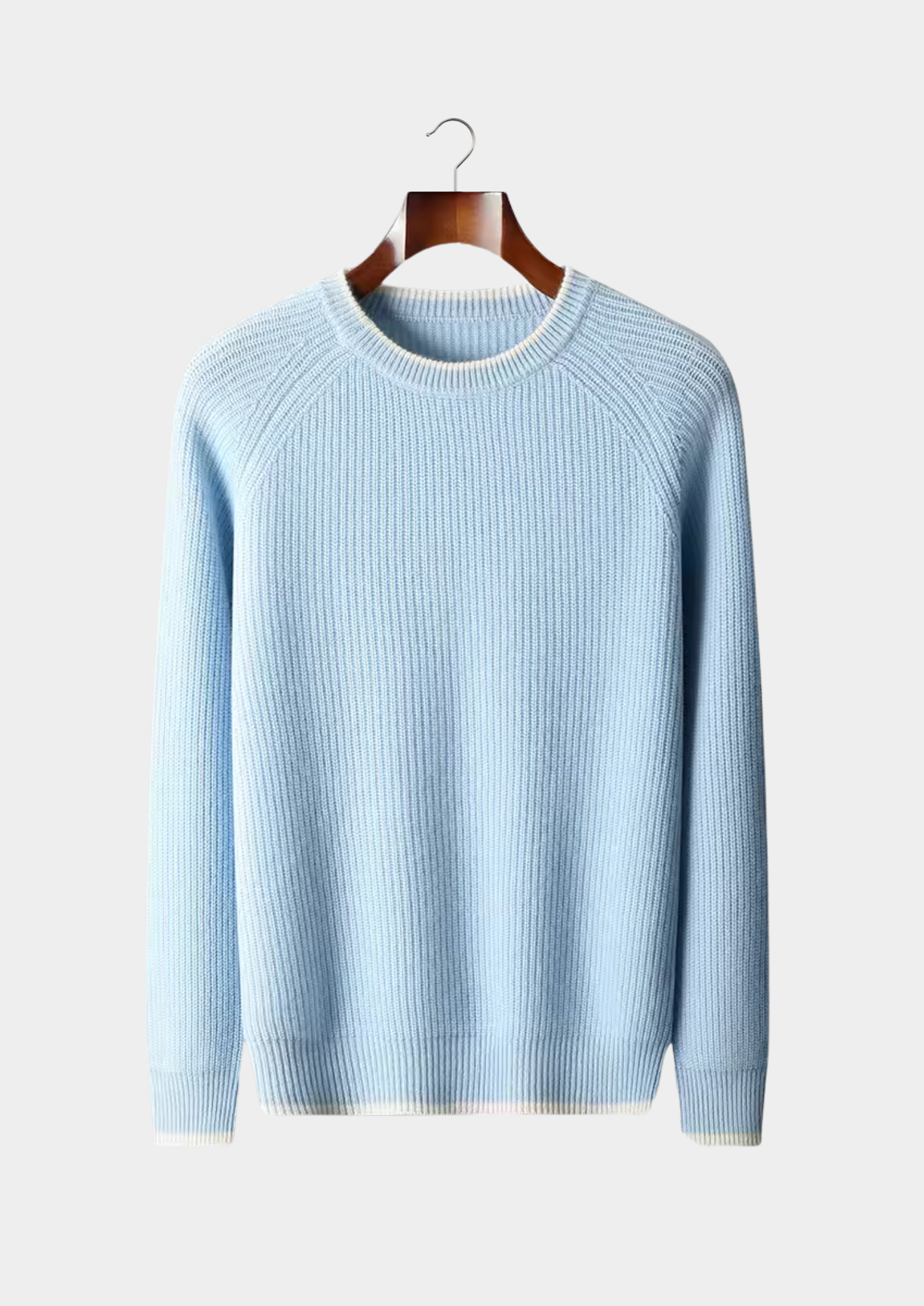 Veroux Mode | Men’s Pure Extra-Fine Merino Wool Two Tone Crewneck