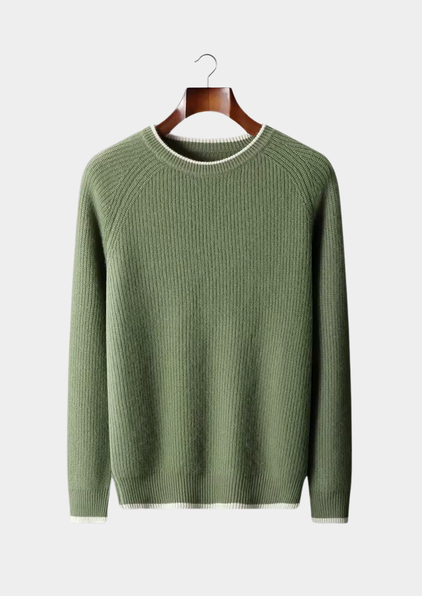 Veroux Mode | Men’s Pure Extra-Fine Merino Wool Two Tone Crewneck