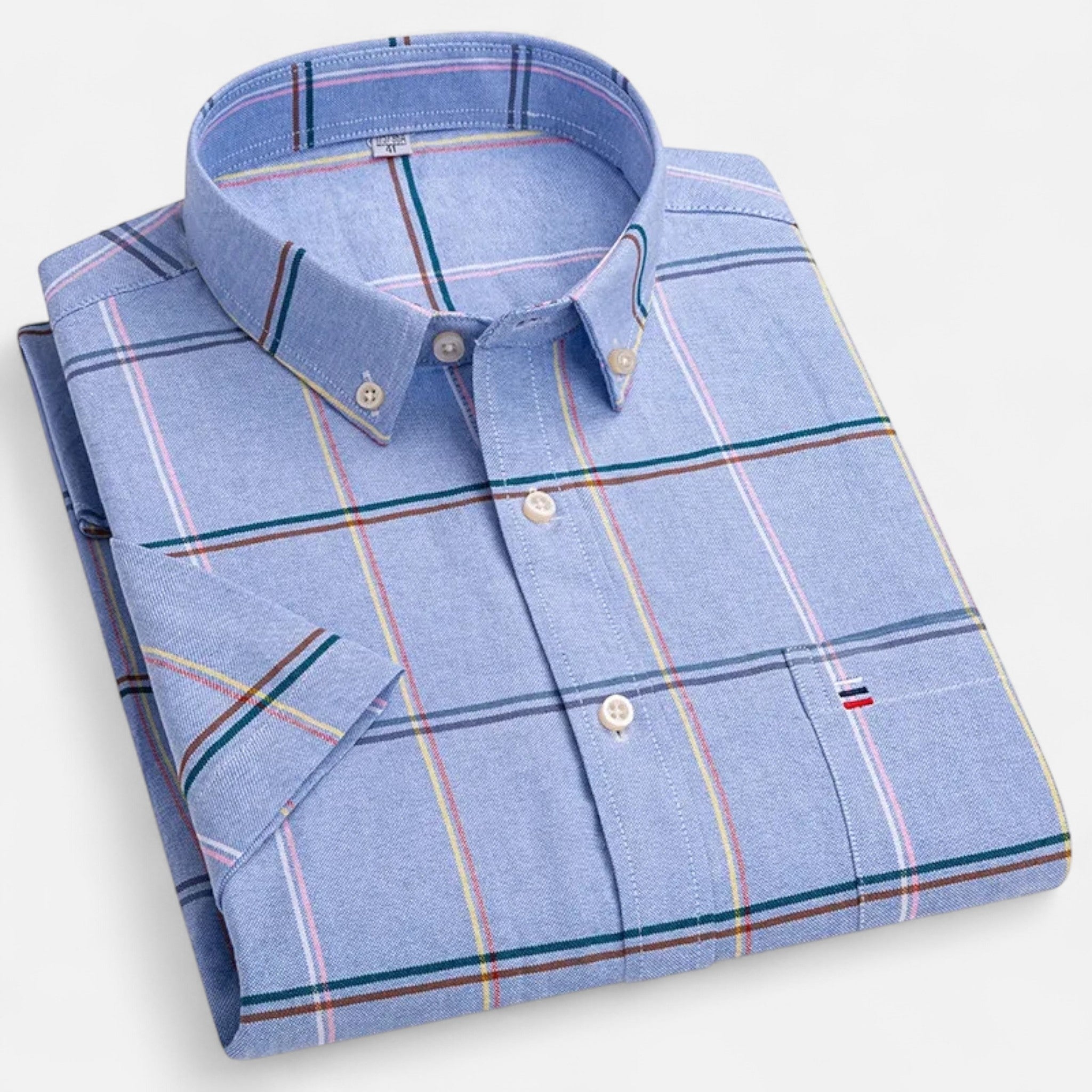 Veroux Mode | Men’s Oxford Cotton Short-Sleeve Shirt