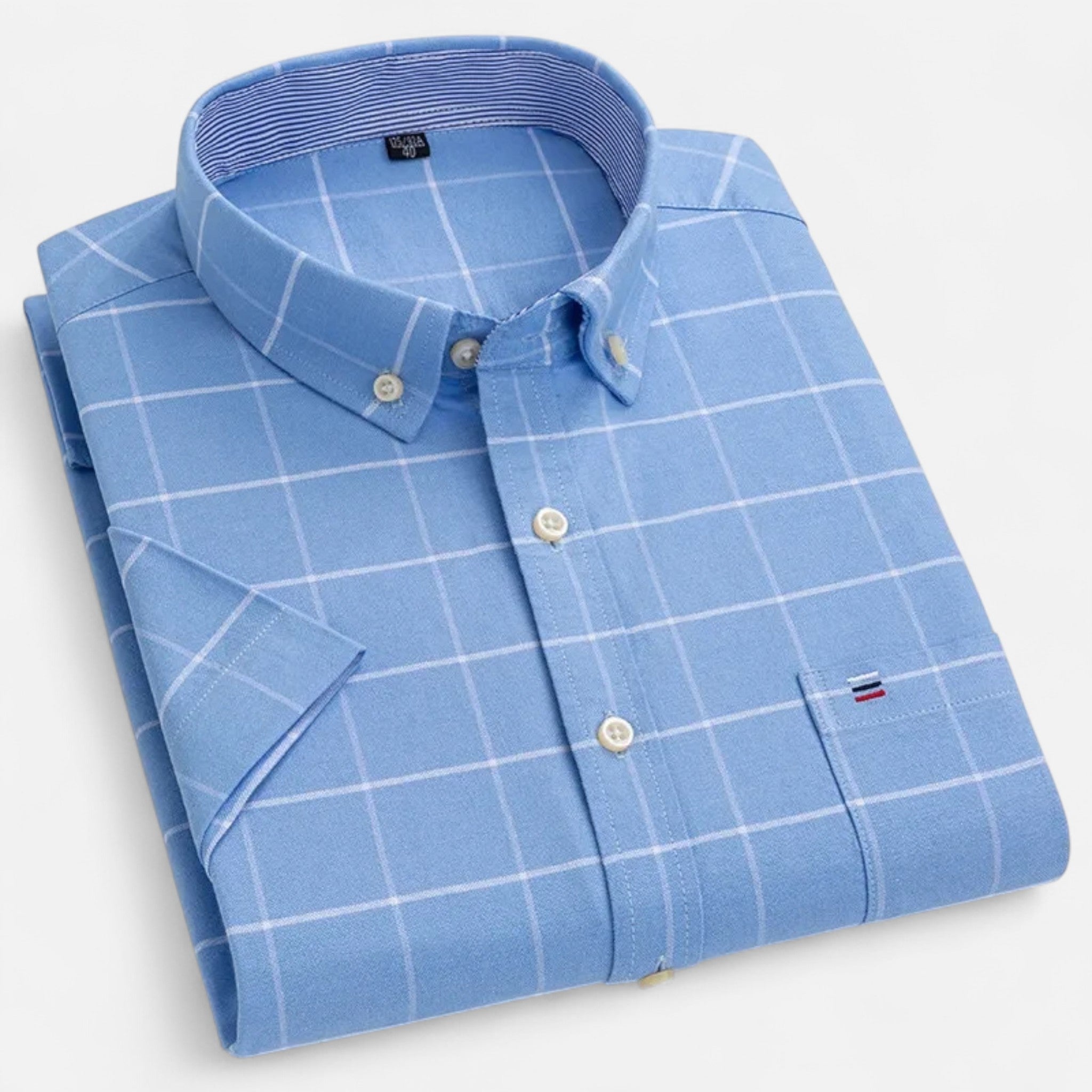 Veroux Mode | Men’s Oxford Cotton Short-Sleeve Shirt