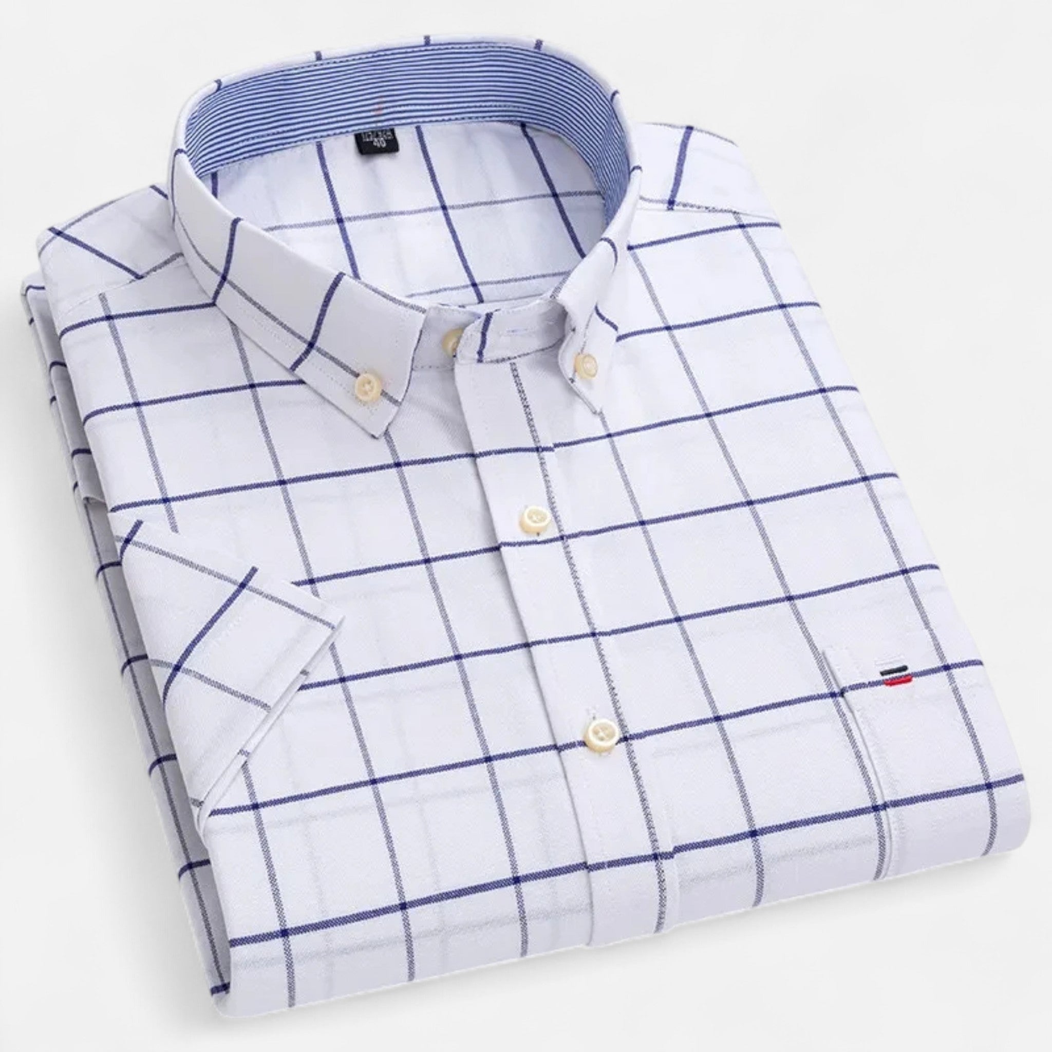 Veroux Mode | Men’s Oxford Cotton Short-Sleeve Shirt