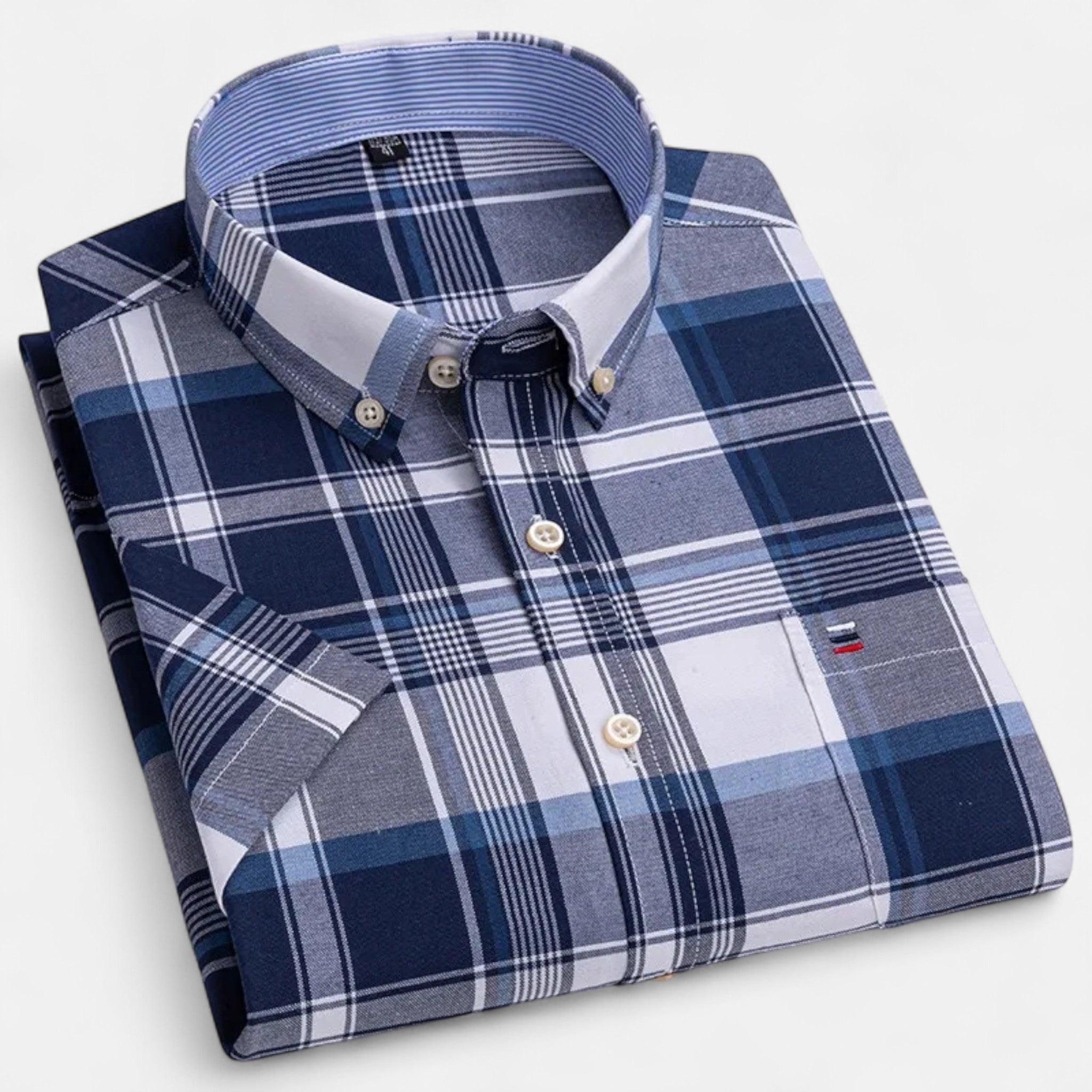 Veroux Mode | Men’s Oxford Cotton Short-Sleeve Shirt