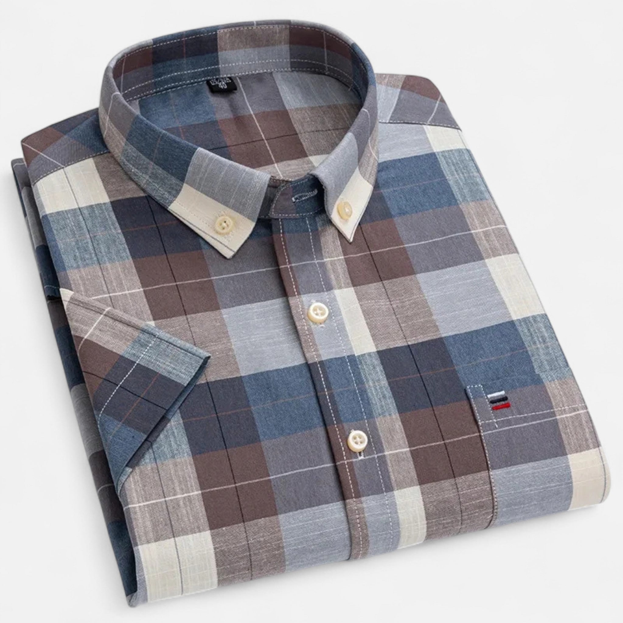 Veroux Mode | Men’s Oxford Cotton Short-Sleeve Shirt