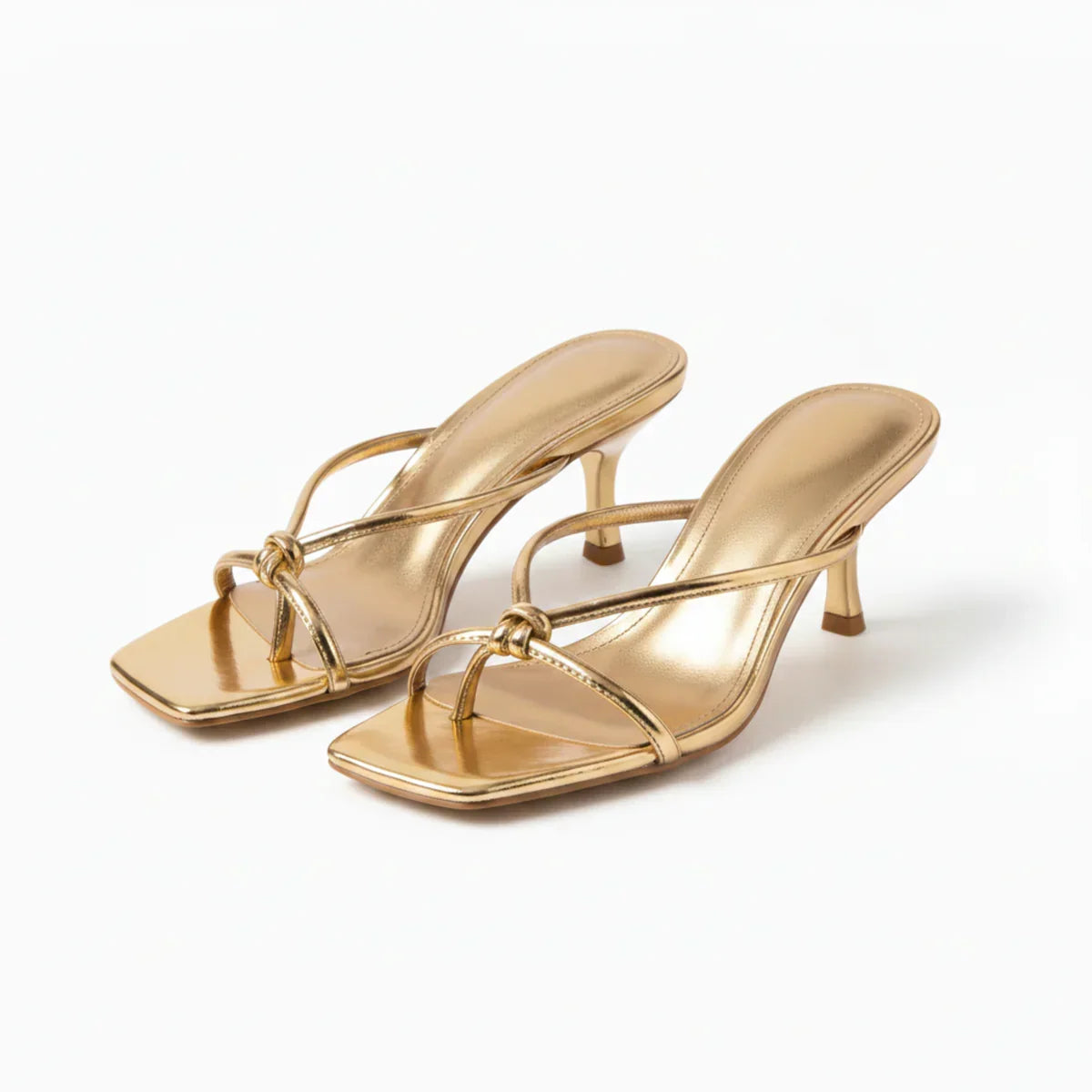 Heeled Sandals With Knot Strap