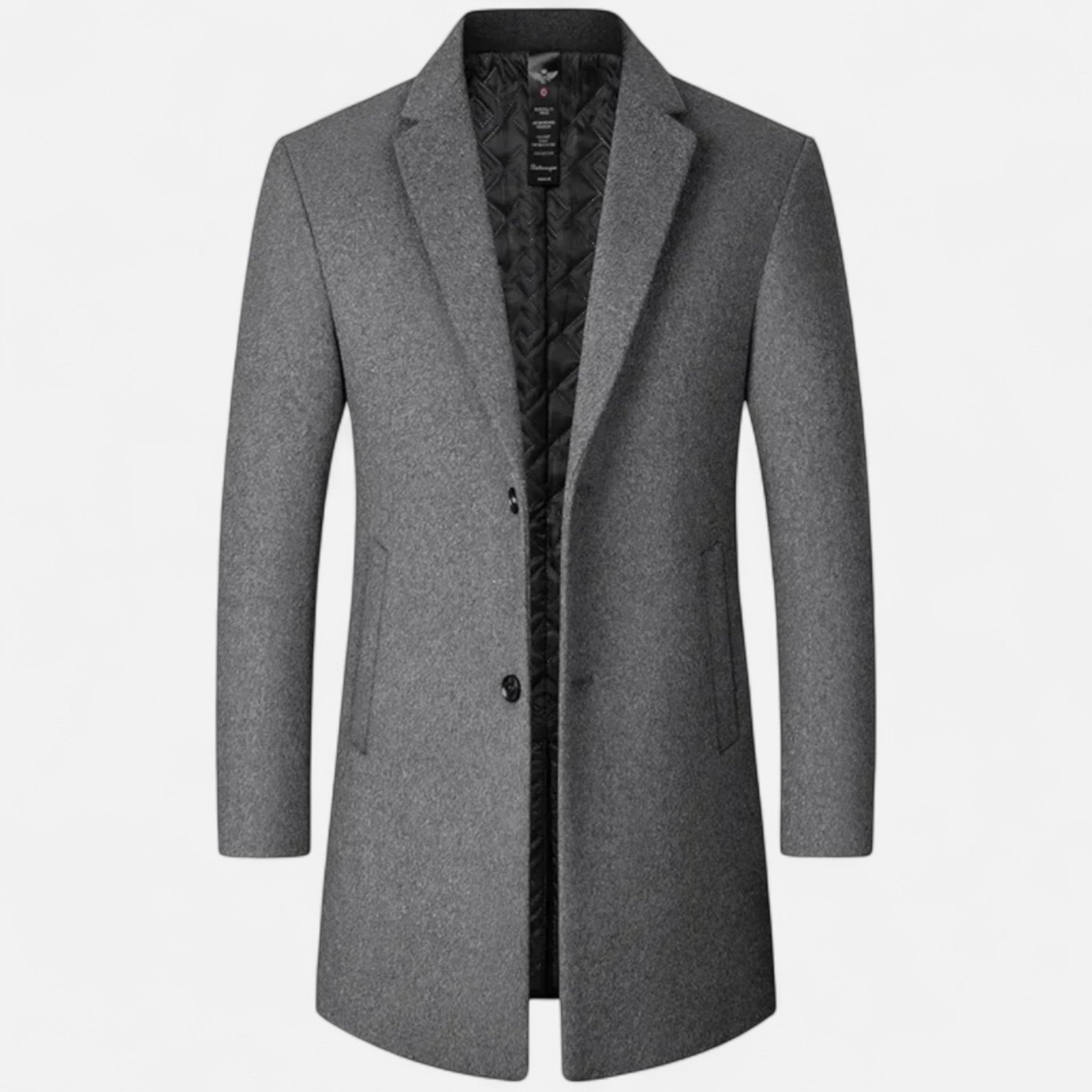 Veroux Mode | Men’s Wool Overcoat – Classic Tailored Elegance